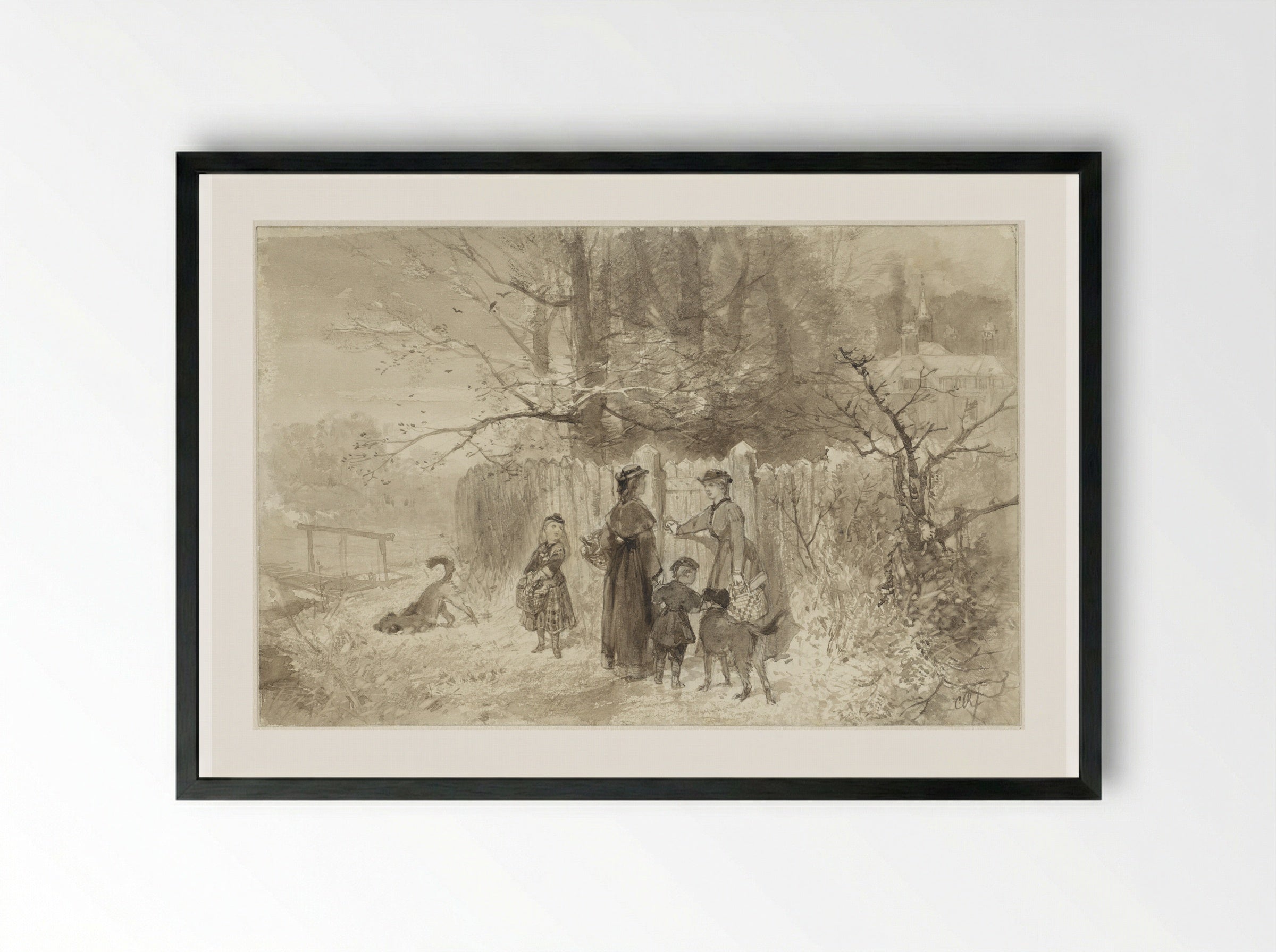 De Winter - Charles Rochussen - Framed Print Black