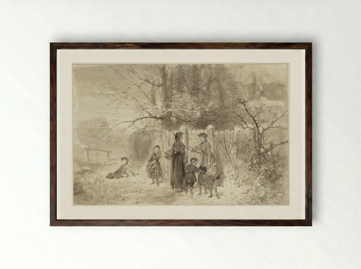 De Winter - Charles Rochussen - Framed Print Dark Wood