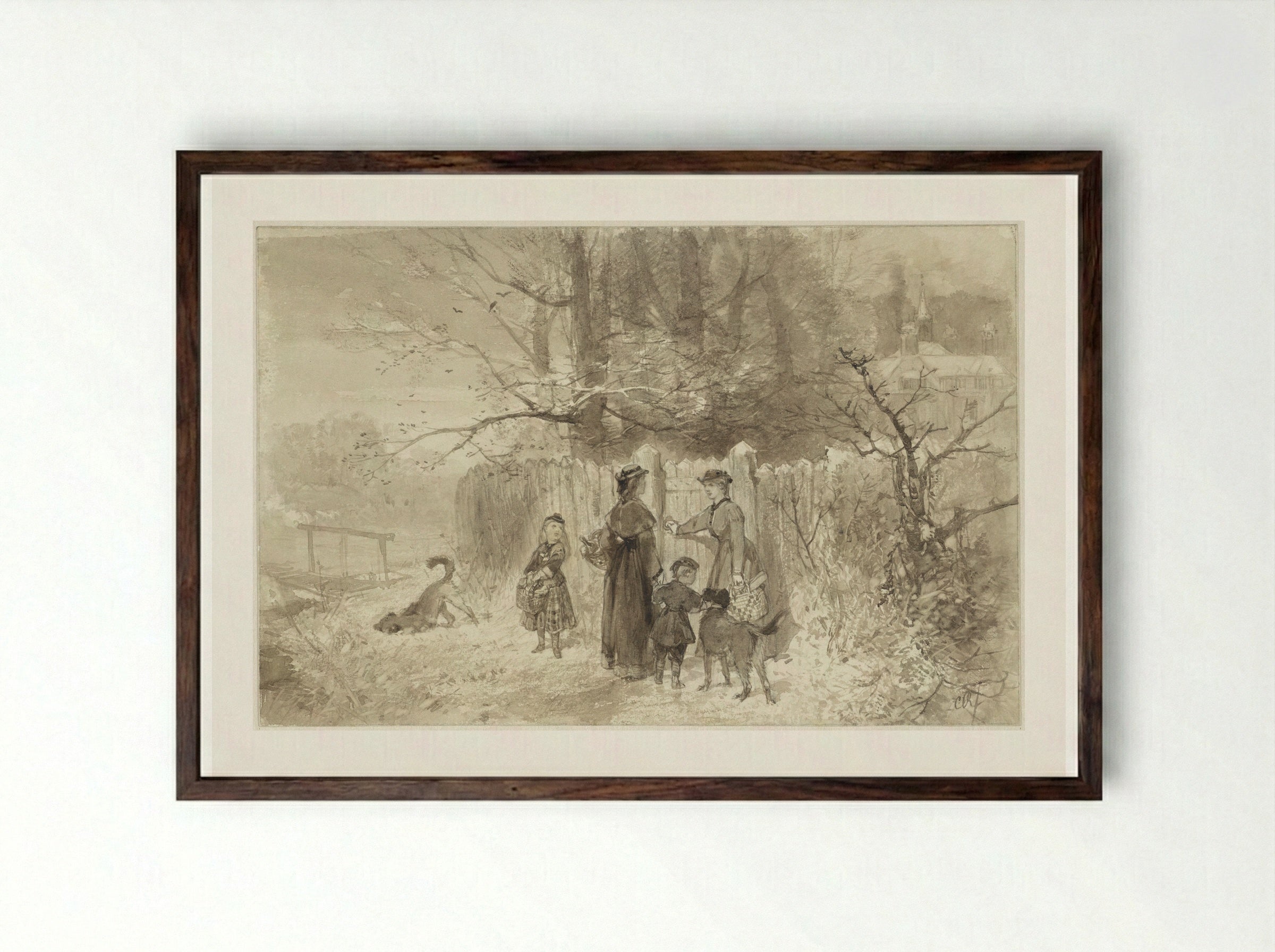 De Winter - Charles Rochussen - Framed Print Dark Wood
