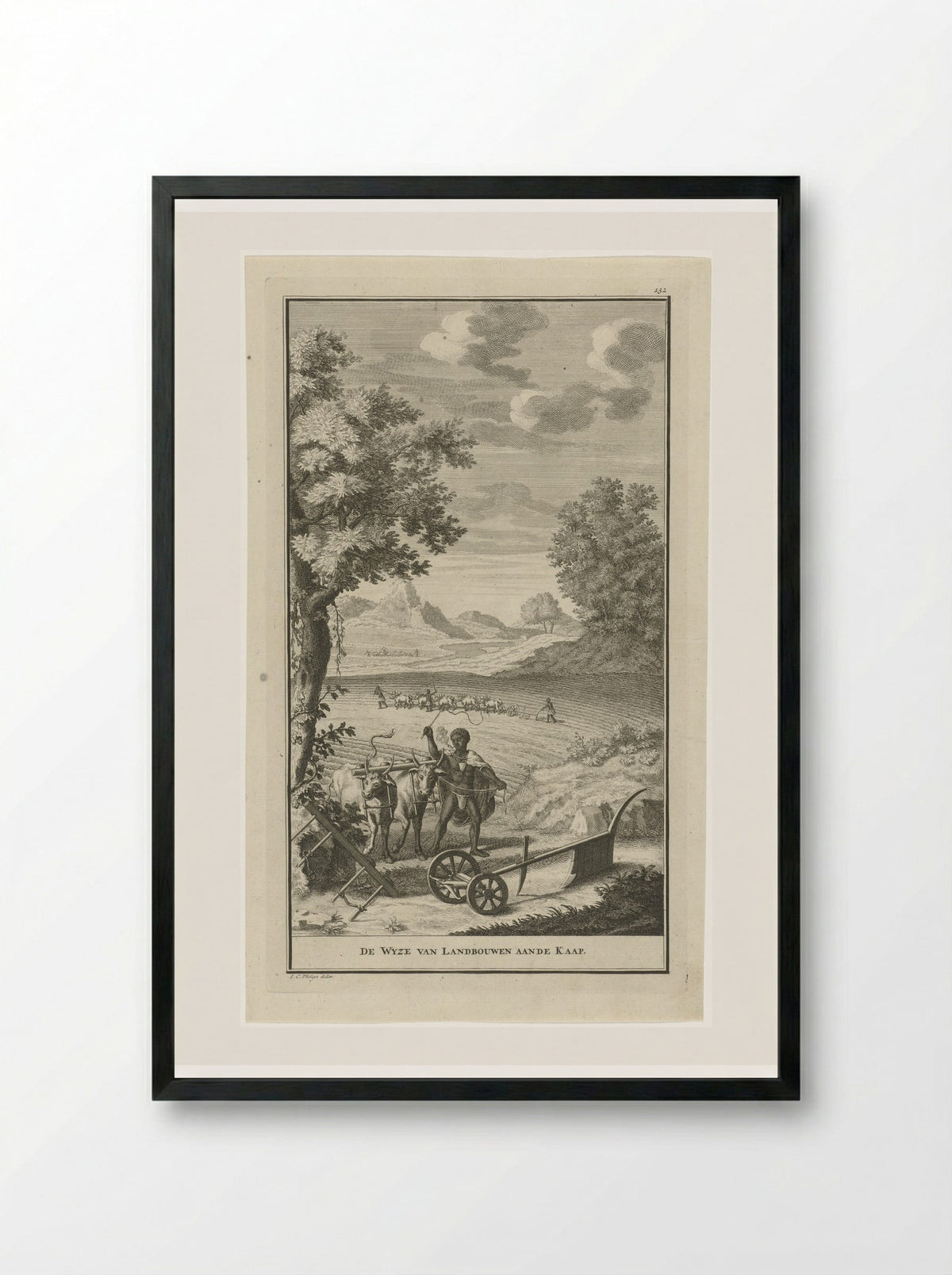 De Wyze van Landbouwen aande Kaap - Jan Caspar Philips - Framed Print Black