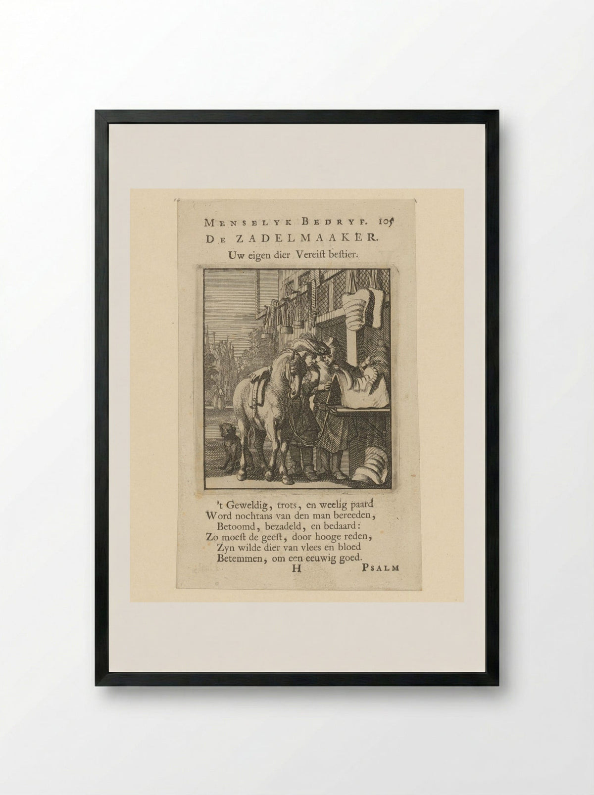 De Zadelmaker - Cornelis van der Sys - Framed Print Black