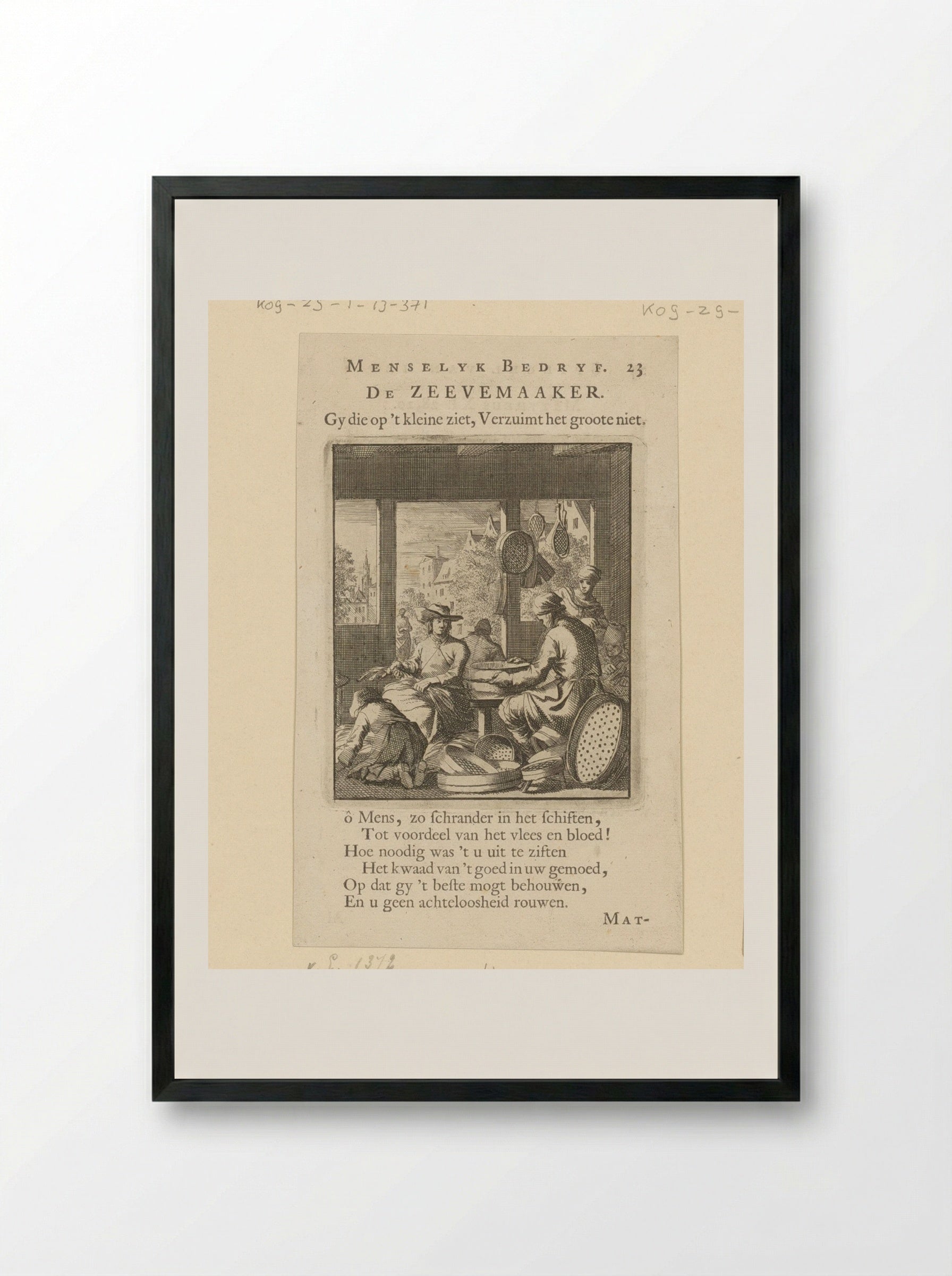 De Zeevemaaker - Cornelis van der Sys - Framed Print Black