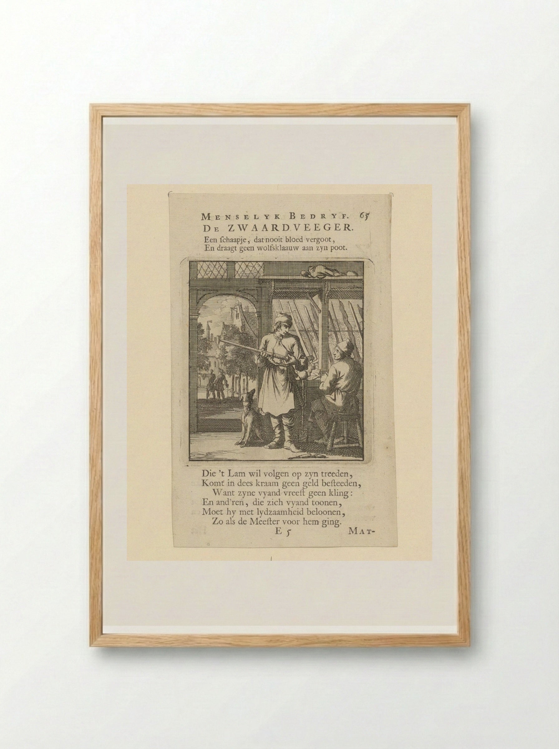 De Zwaardveger - Cornelis van der Sys - Framed Print Wood