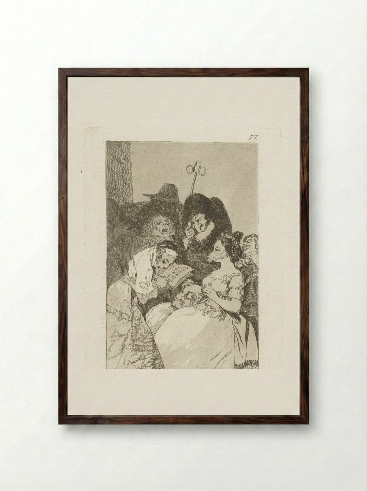 De afstamming - Francisco de Goya - Framed Print Dark Wood