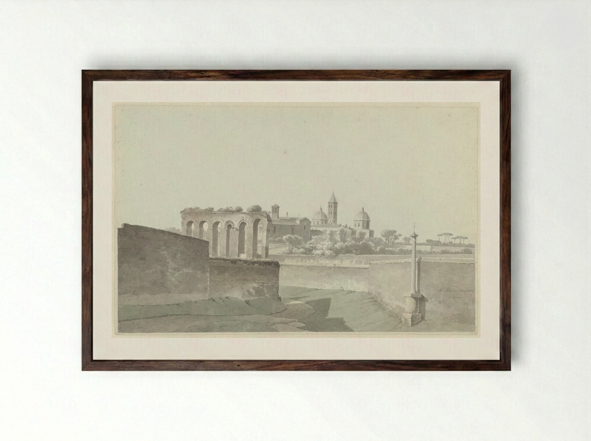 De basiliek van Santa Maria Maggiore in Rome - Josephus Augustus Knip - Framed Print Dark Wood