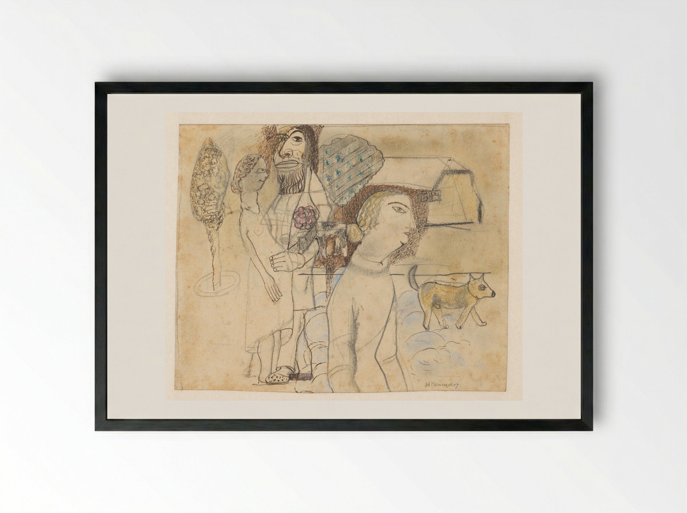De beschermer van de ongewenst zwangere - Herman Kruyder - Framed Print Black