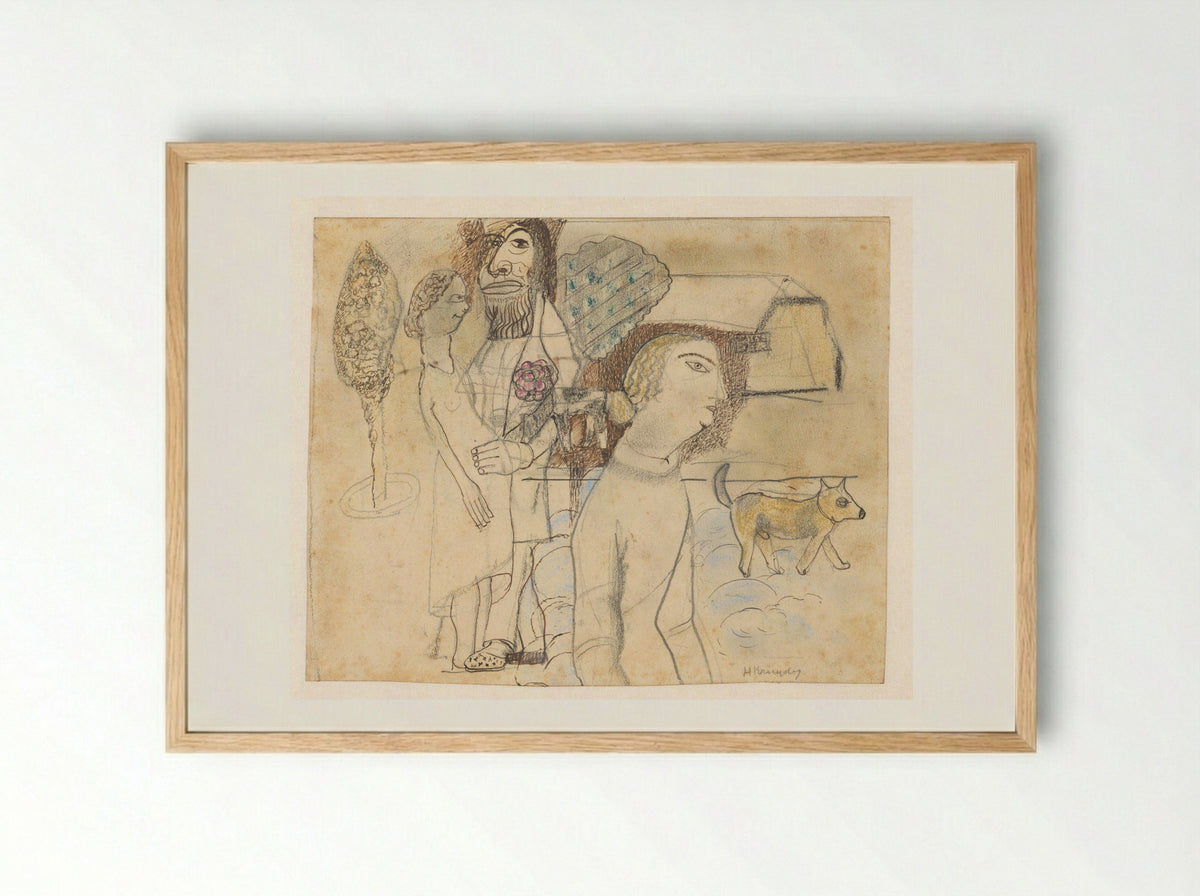 De beschermer van de ongewenst zwangere - Herman Kruyder - Framed Print Wood