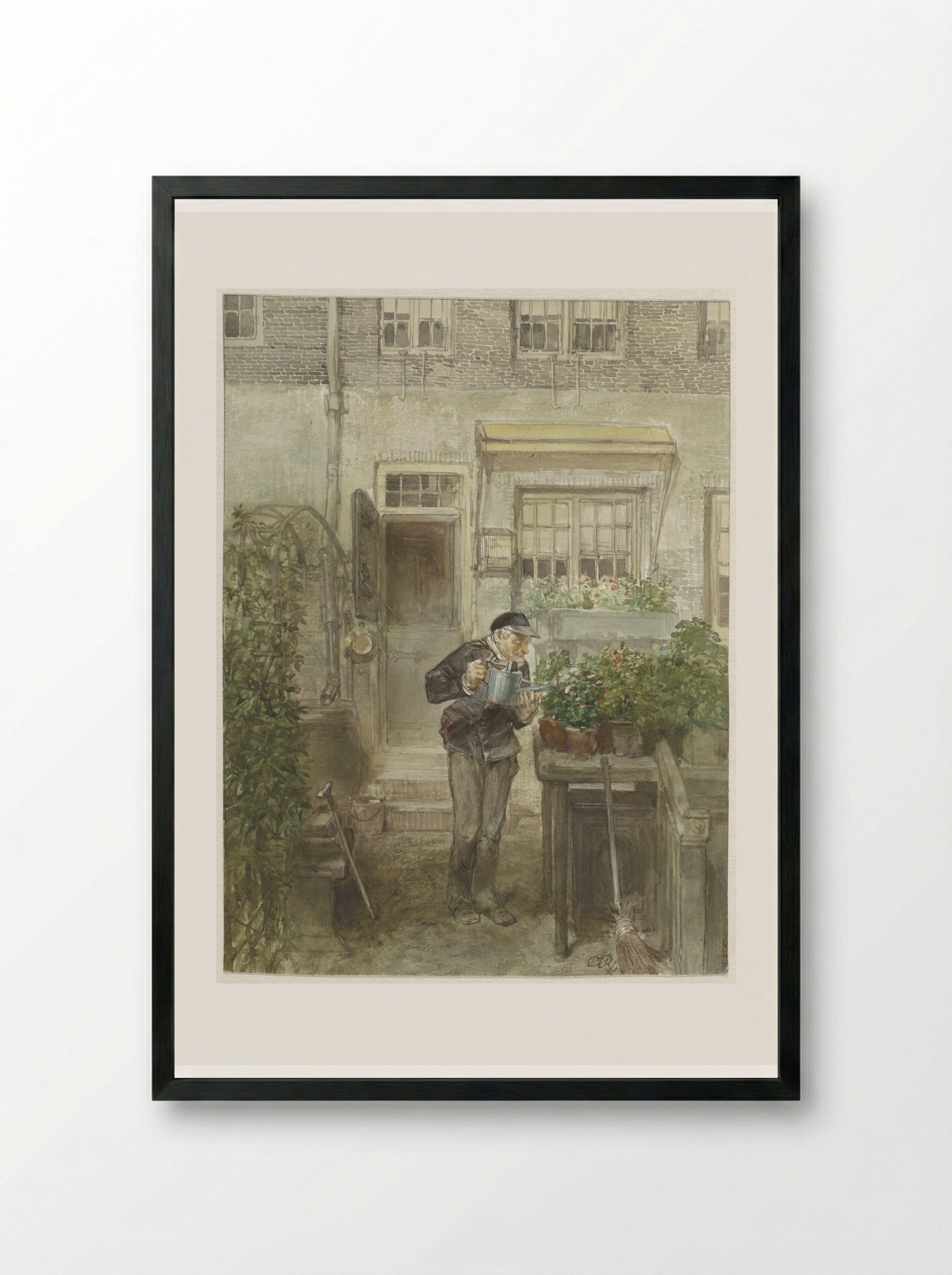 De bloemenliefhebber - Charles Rochussen - Framed Print Black