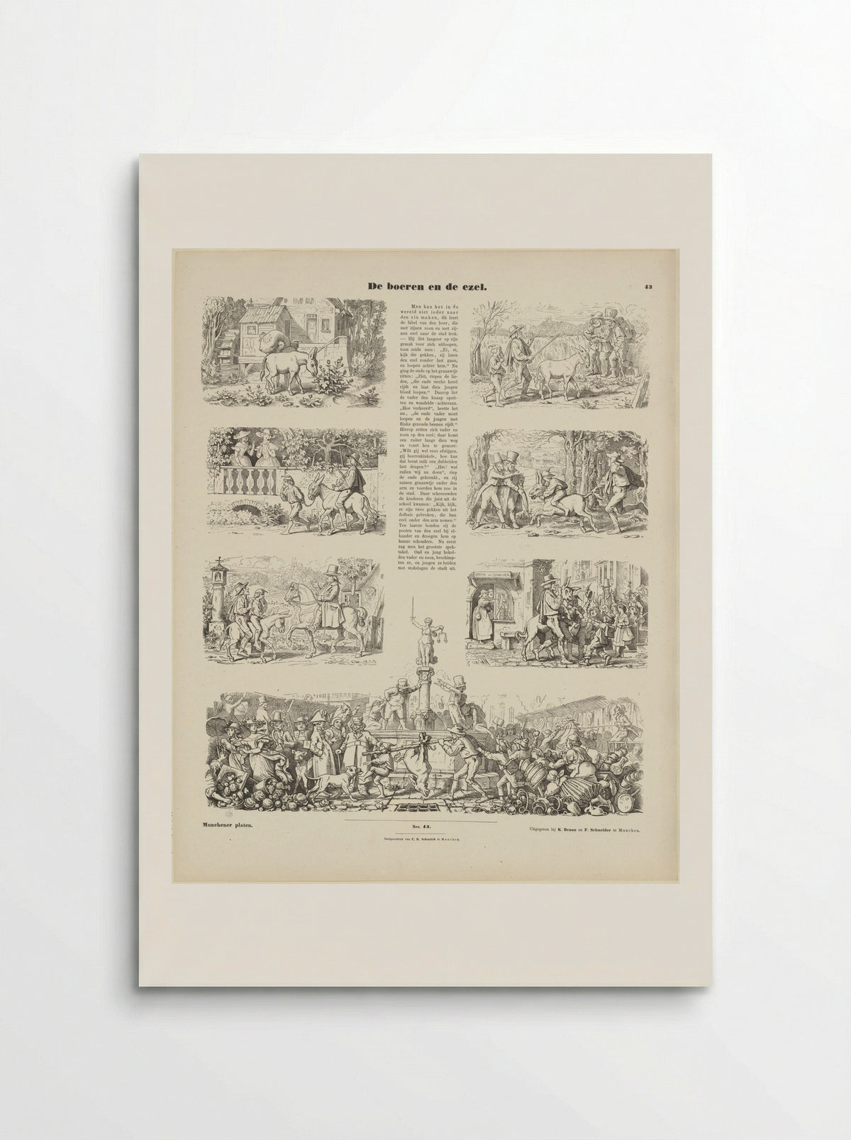 De boeren en de ezel - Moritz von Schwind - Poster