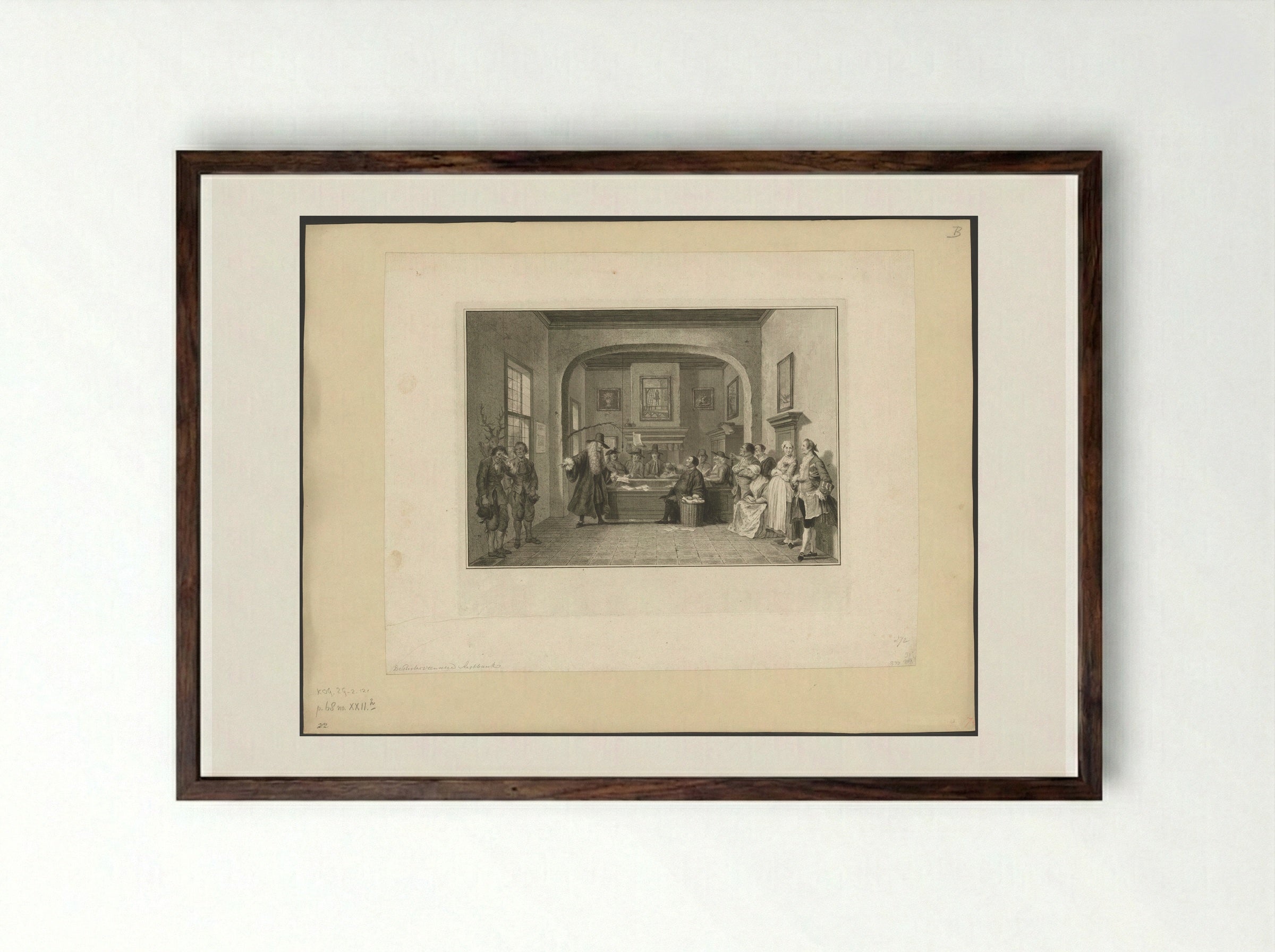 De boerenrechtbank te Puiterveen - Pieter Tanjé - Framed Print Dark Wood