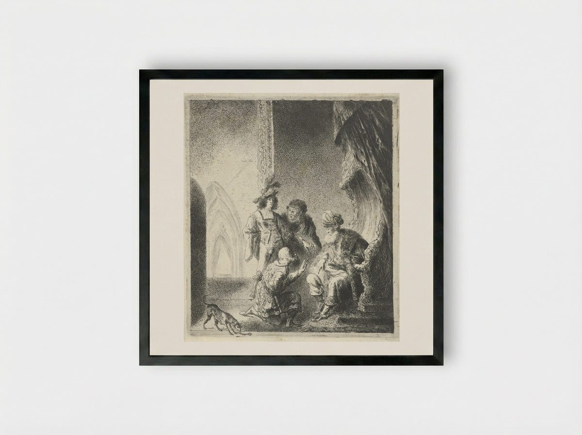 De boodschapper (The Messenger) - Pieter Rottermondt - Framed Print Black