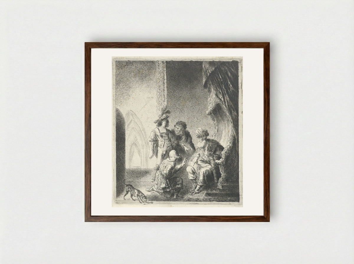 De boodschapper (The Messenger) - Pieter Rottermondt - Framed Print Dark Wood