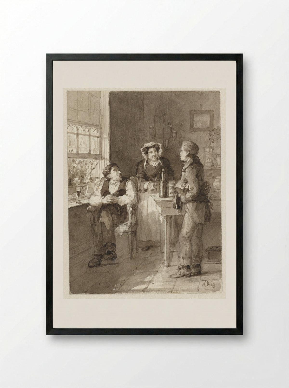 De boodschapper - Johannes Christiaan d' Arnaud Gerkens - Framed Print Black