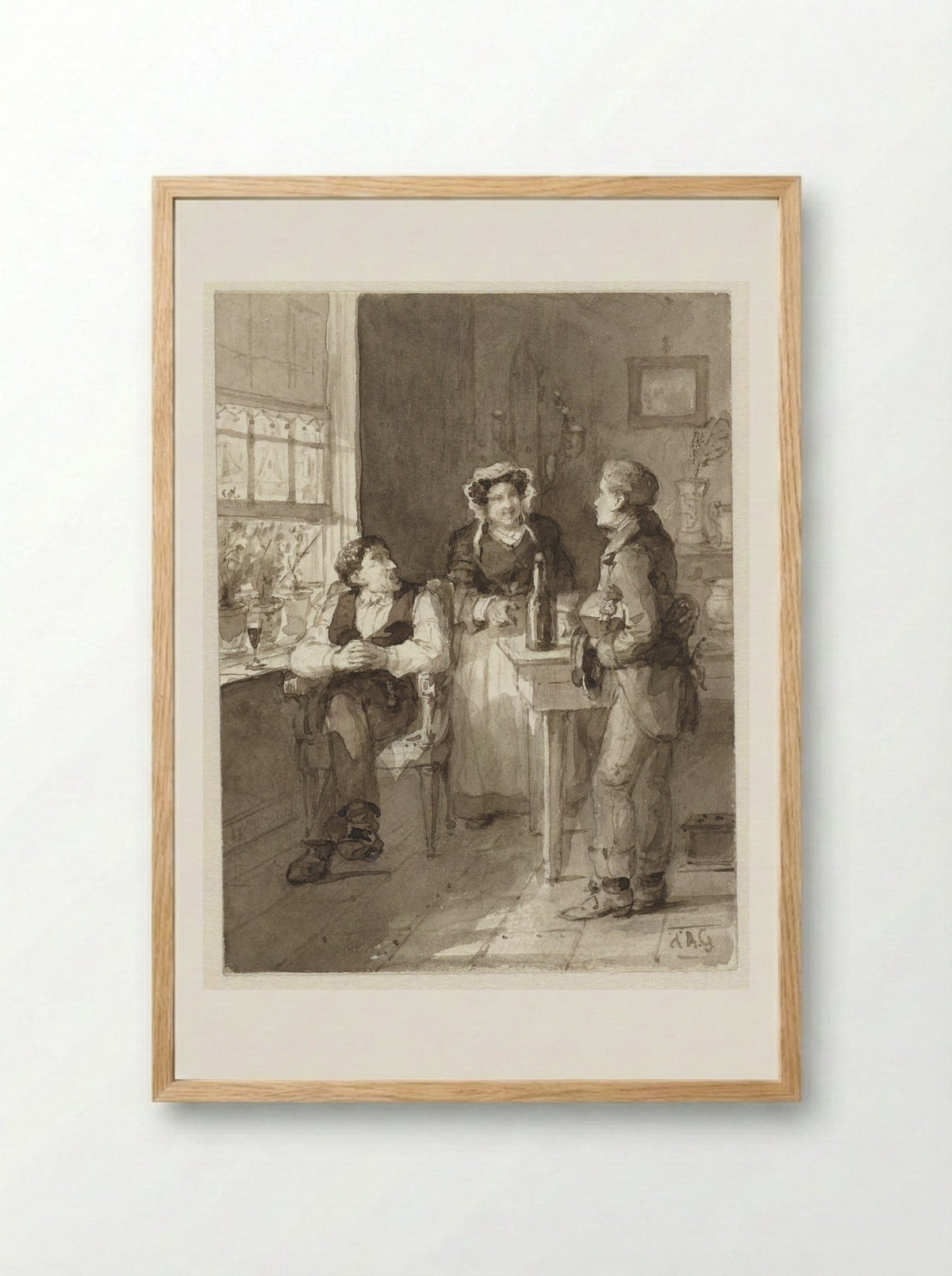 De boodschapper - Johannes Christiaan d' Arnaud Gerkens - Framed Print Wood