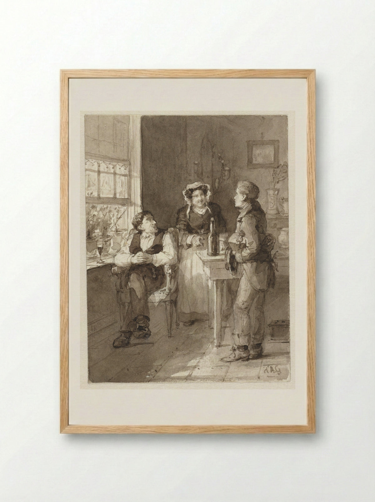 De boodschapper - Johannes Christiaan d' Arnaud Gerkens - Framed Print Wood