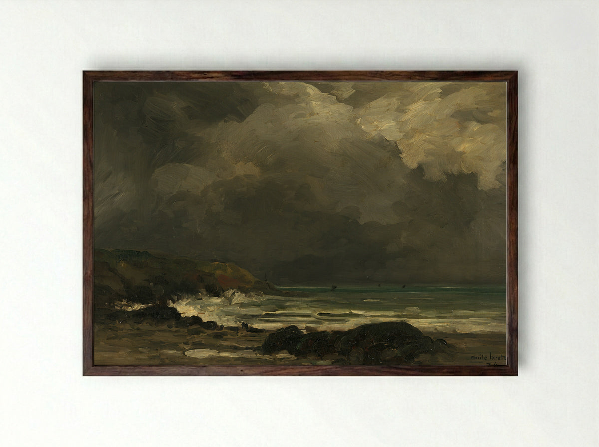 De branding - Émile Adélard Breton - Framed Print Dark Wood