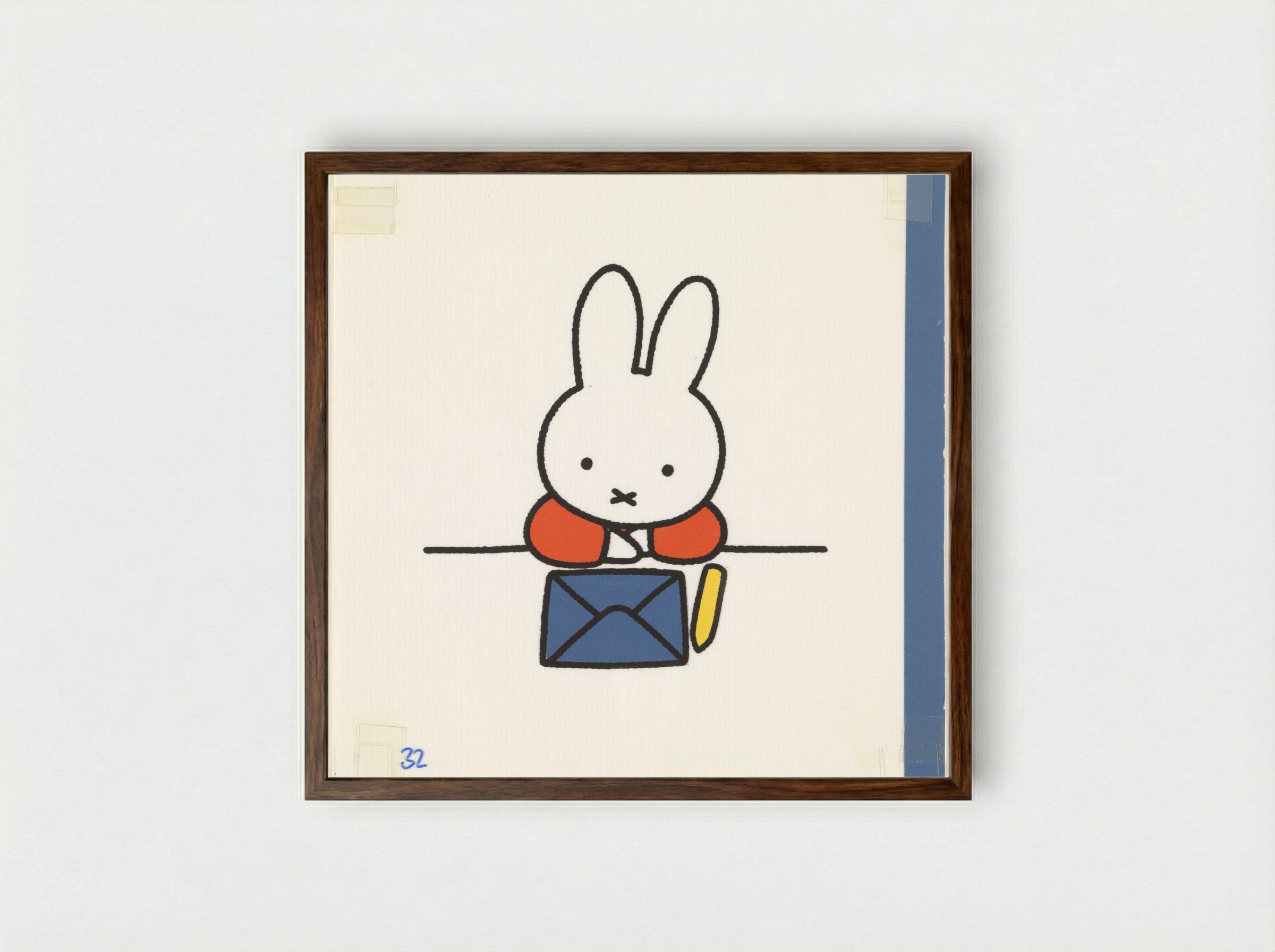 De brief is af - Dick Bruna - Framed Print Dark Wood