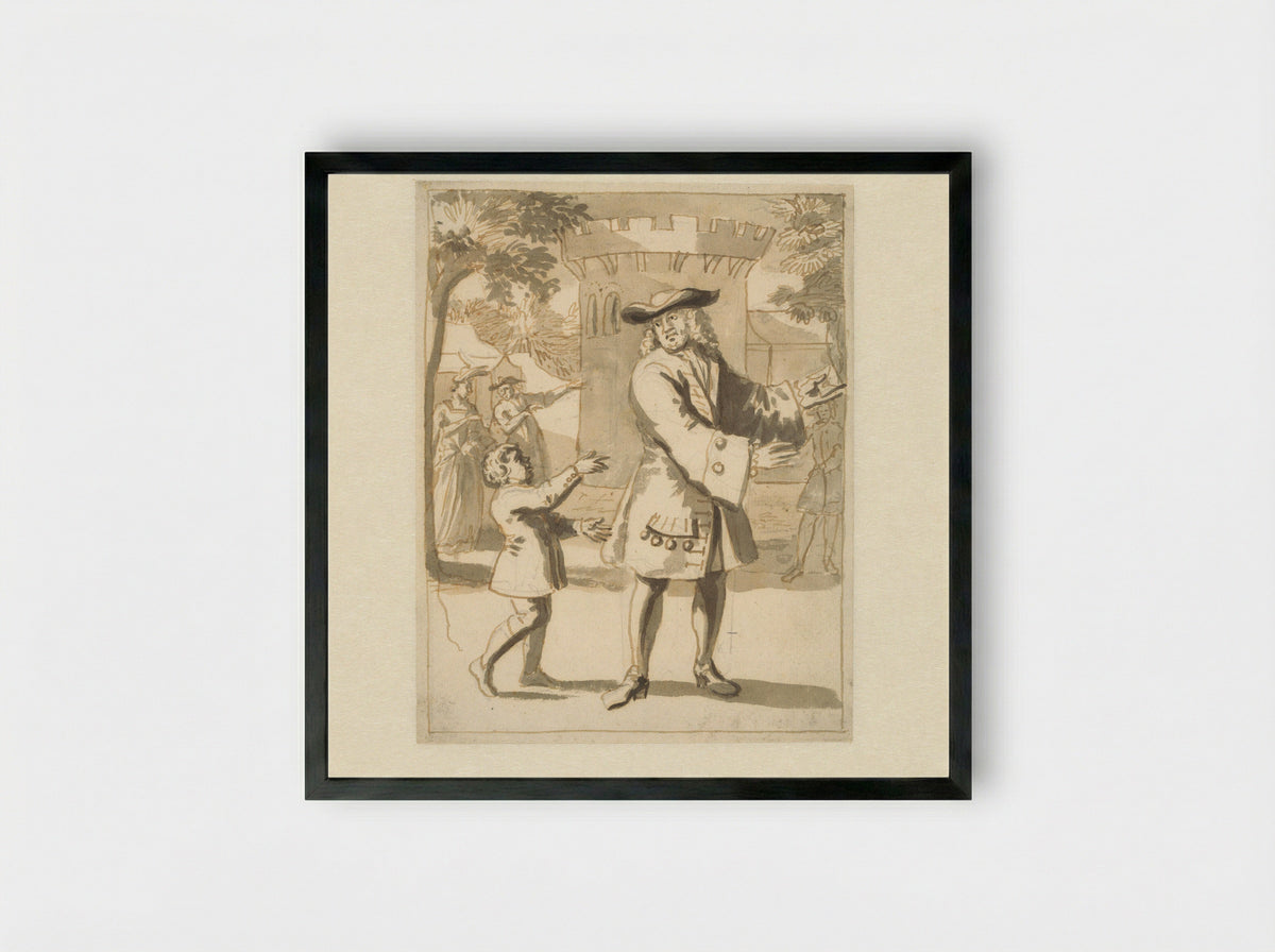 De brieven besteller - Pieter van den Berge - Framed Print Black