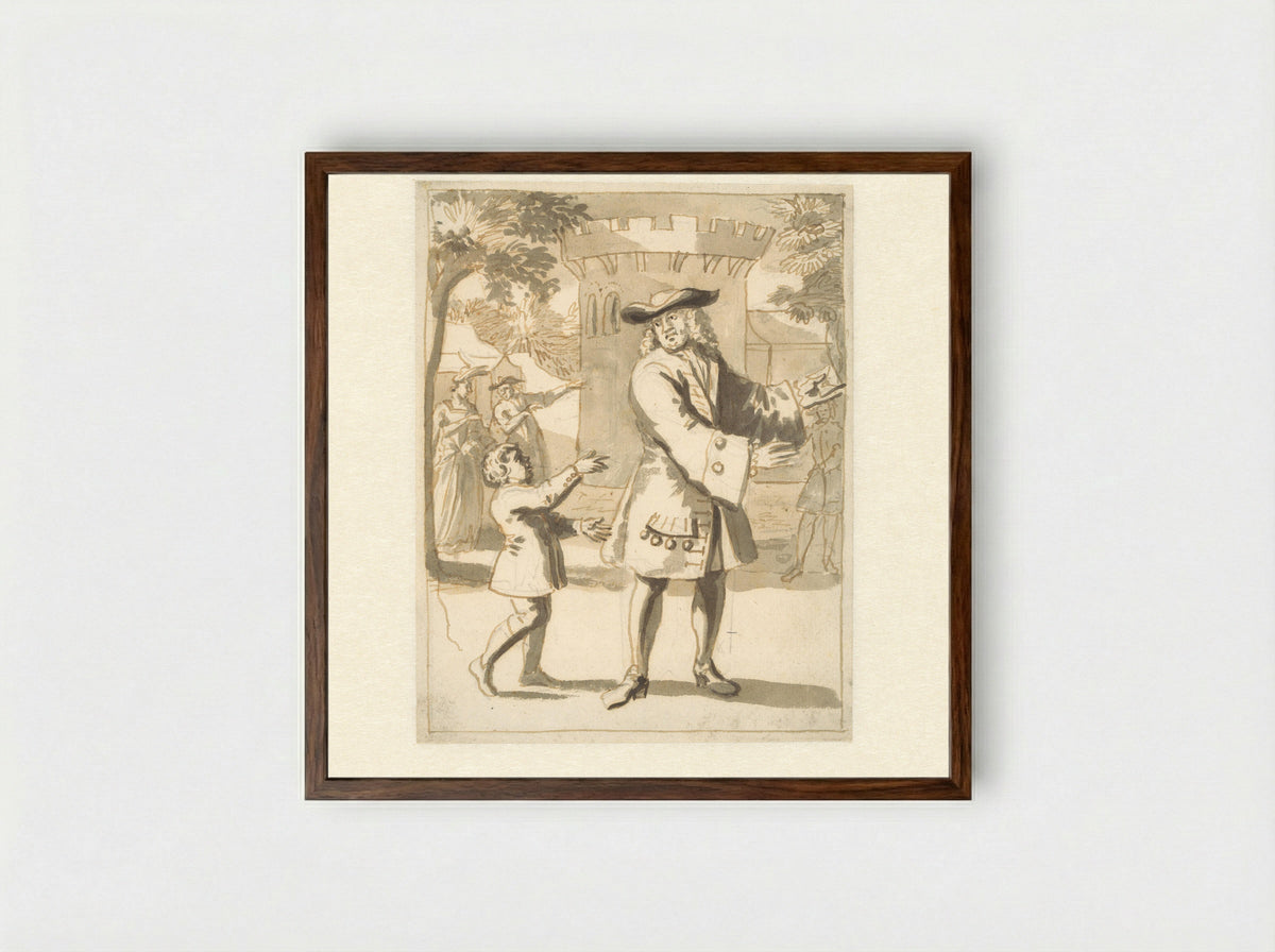 De brieven besteller - Pieter van den Berge - Framed Print Dark Wood
