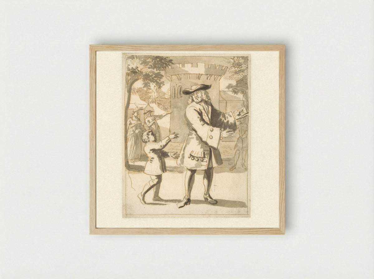 De brieven besteller - Pieter van den Berge - Framed Print Wood