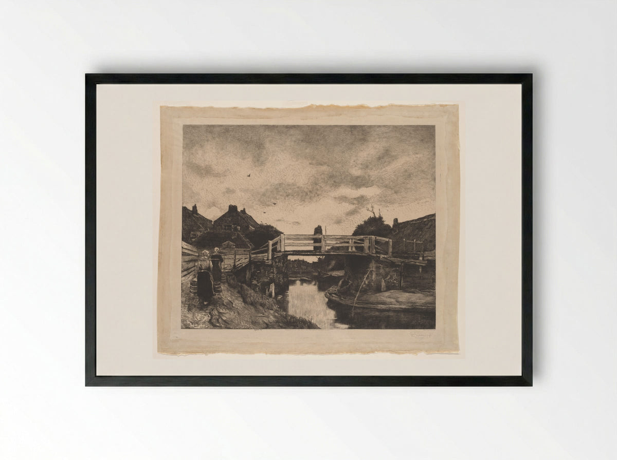 De brug (The Bridge) - Philip Zilcken - Framed Print Black