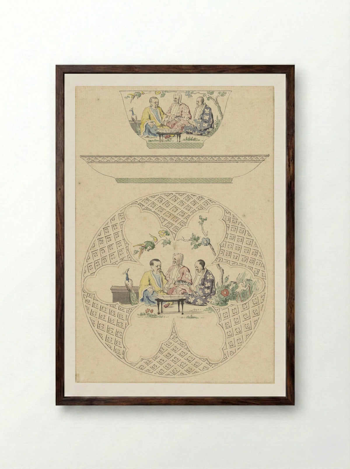 De doktersvisite aan de keizer - Cornelis Pronk - Framed Print Dark Wood
