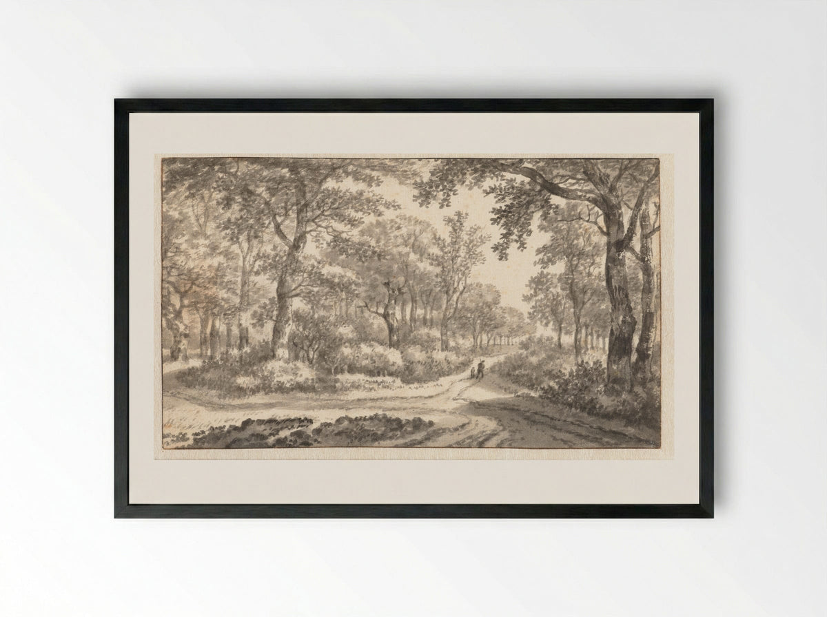 De driesprong (The Crossroads) - Adriaen Hendriksz. Verboom - Framed Print Black