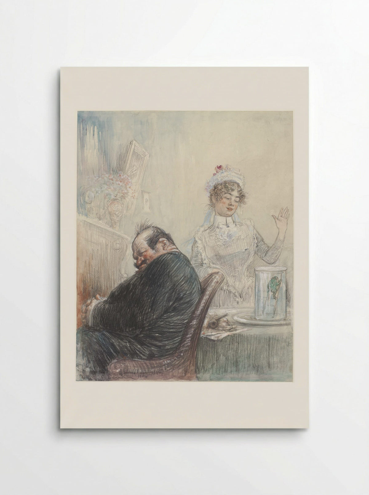 De grijsaard en de kikker - Charles Lucien Léandre - Poster