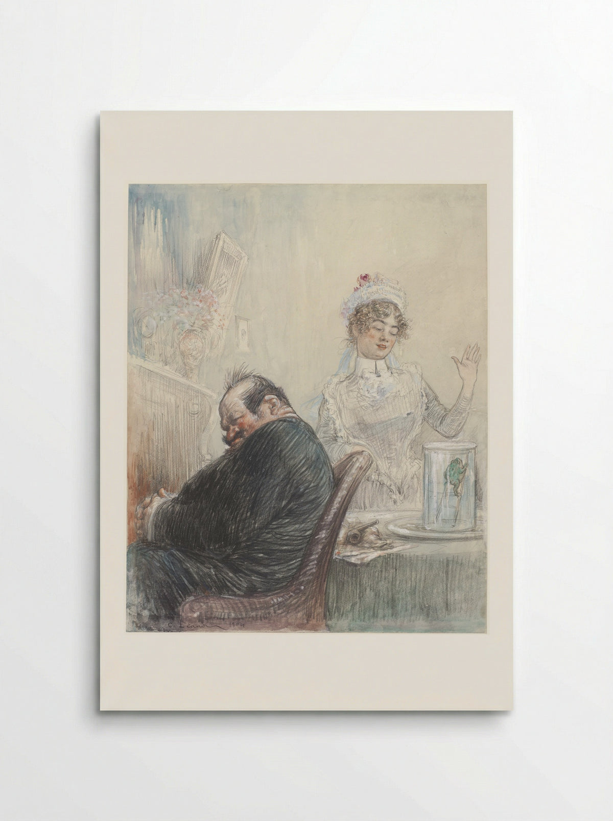 De grijsaard en de kikker - Charles Lucien Léandre - Poster