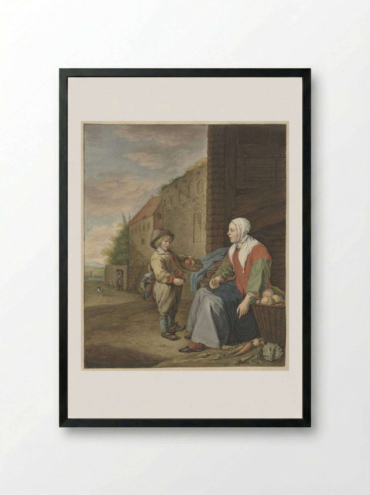 De groentevrouw - Benjamin Wolff - Framed Print Black