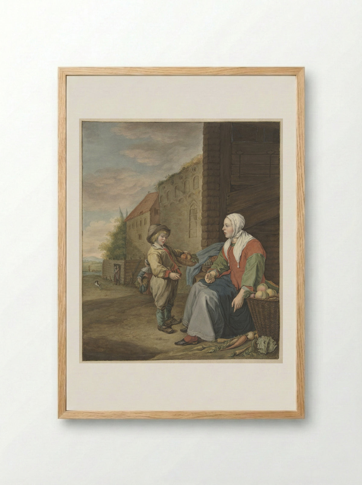 De groentevrouw - Benjamin Wolff - Framed Print Wood