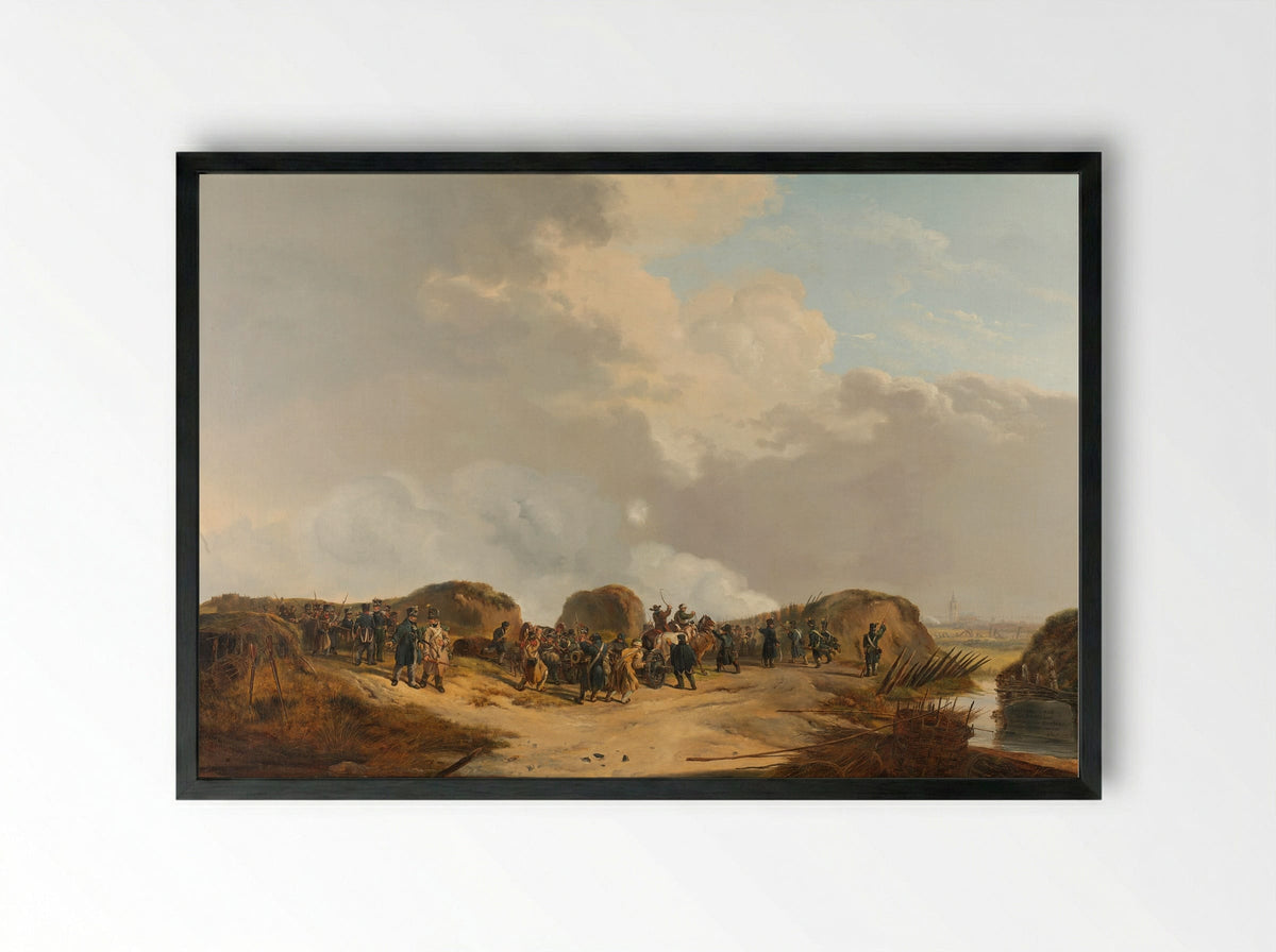 De halve maan voor Naarden bij het beleg, april 1814 - Pieter Gerardus van Os - Framed Print Black