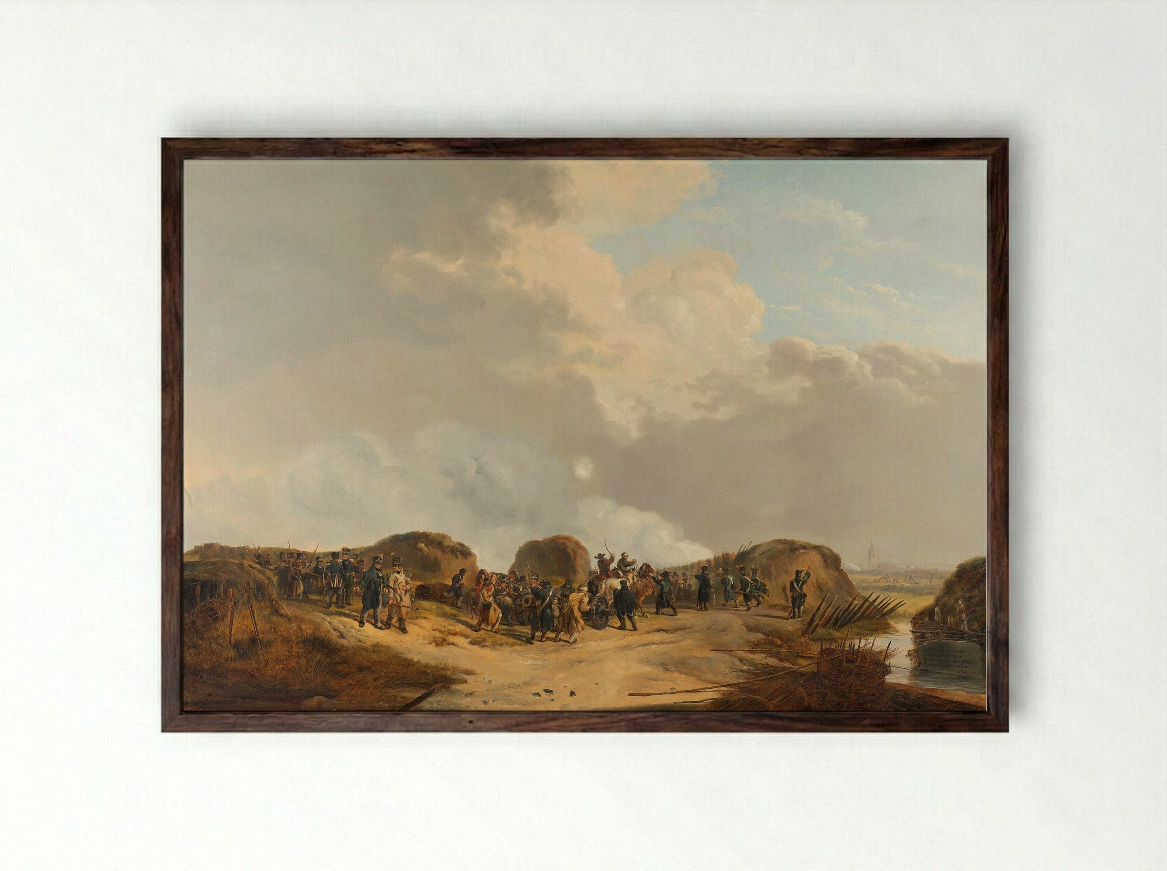 De halve maan voor Naarden bij het beleg, april 1814 - Pieter Gerardus van Os - Framed Print Dark Wood