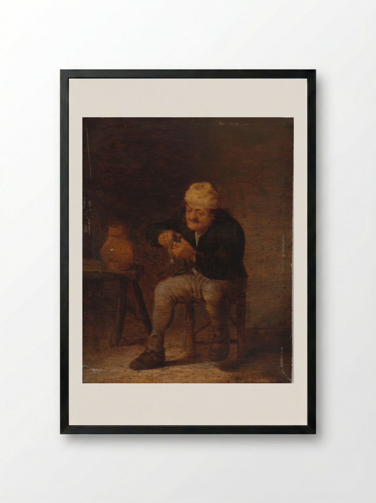 De haringeter - Pieter Hermansz. Verelst - Framed Print Black