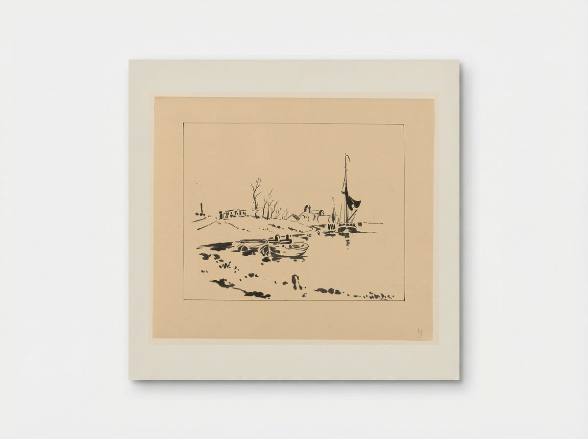 De haven en de Grote Kerk te Veere - Johannes Frederik Engelbert ten Klooster - Poster