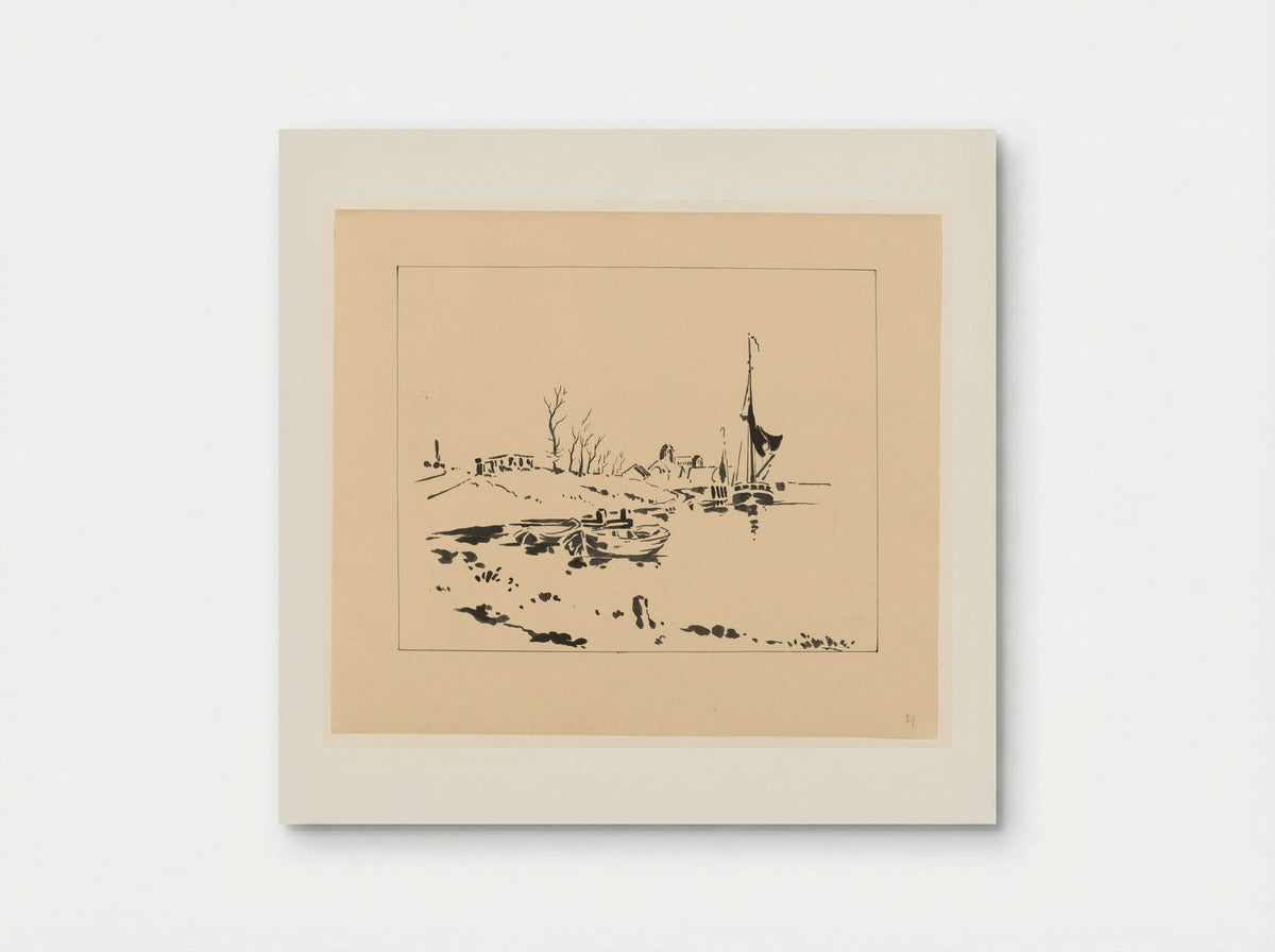 De haven en de Grote Kerk te Veere - Johannes Frederik Engelbert ten Klooster - Poster