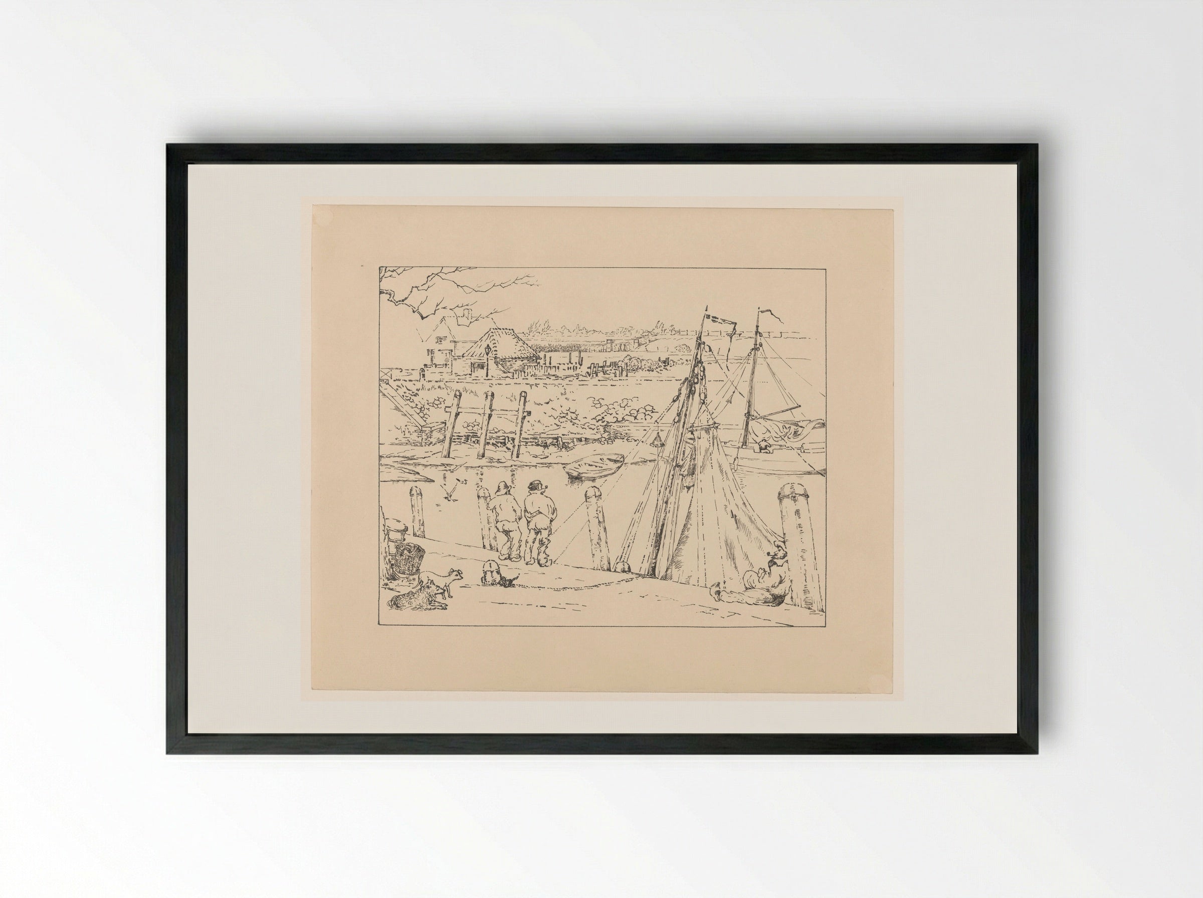 De haven te Veere - Johannes Frederik Engelbert ten Klooster - Framed Print Black