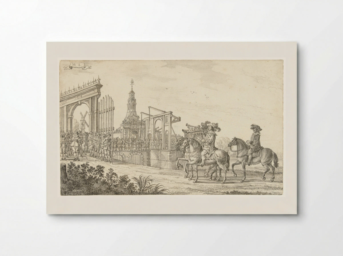 De intocht van Maria de' Medici te Amsterdam in 1638 (plaat 1) - Jan Martens de Jonge - Poster