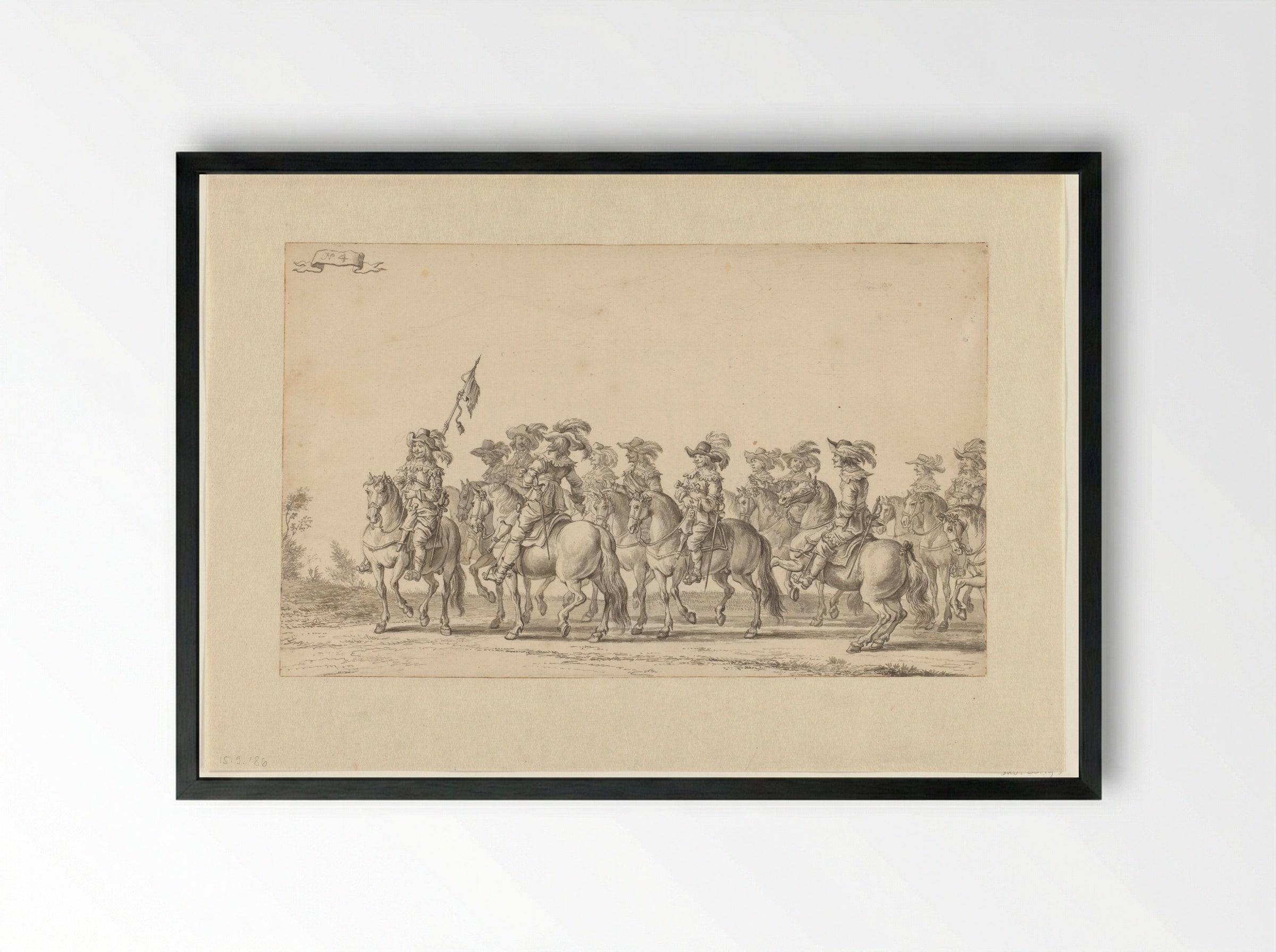De intocht van Maria de' Medici te Amsterdam in 1638 (plaat 4) - Jan Martens de Jonge - Framed Print Black