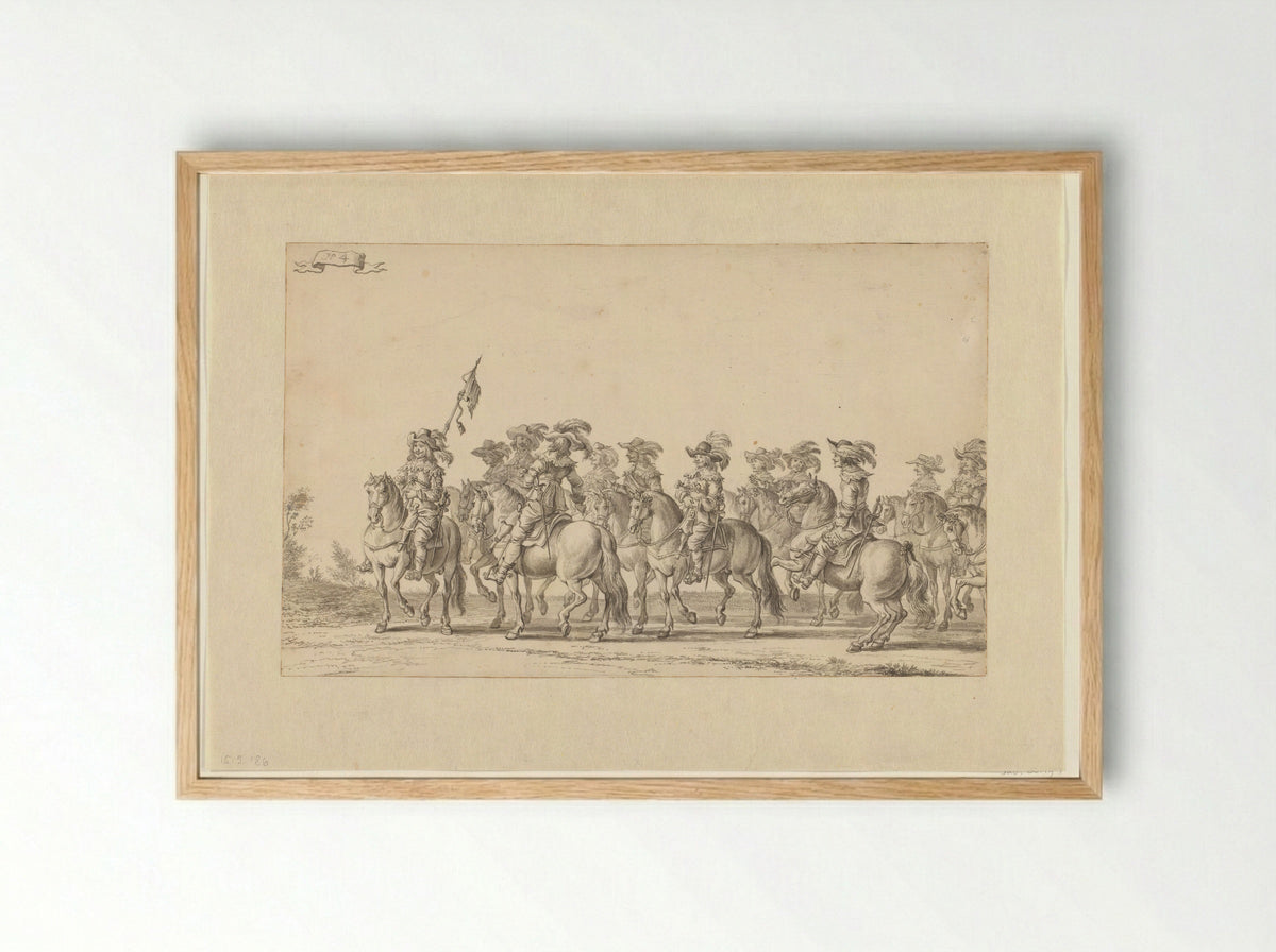 De intocht van Maria de' Medici te Amsterdam in 1638 (plaat 4) - Jan Martens de Jonge - Framed Print Wood