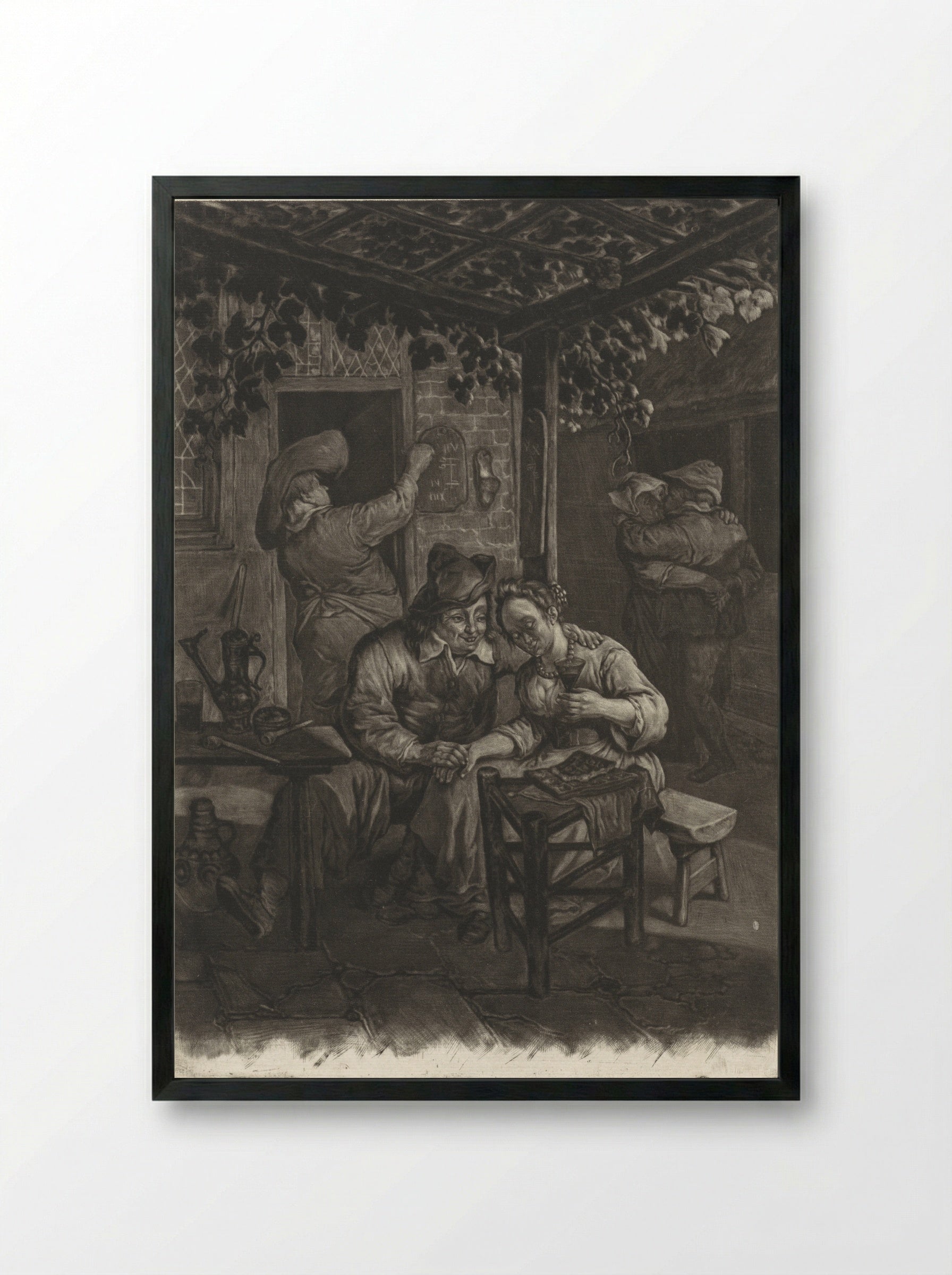 De jeugd (Youth) - Cornelis Dusart - Framed Print Black