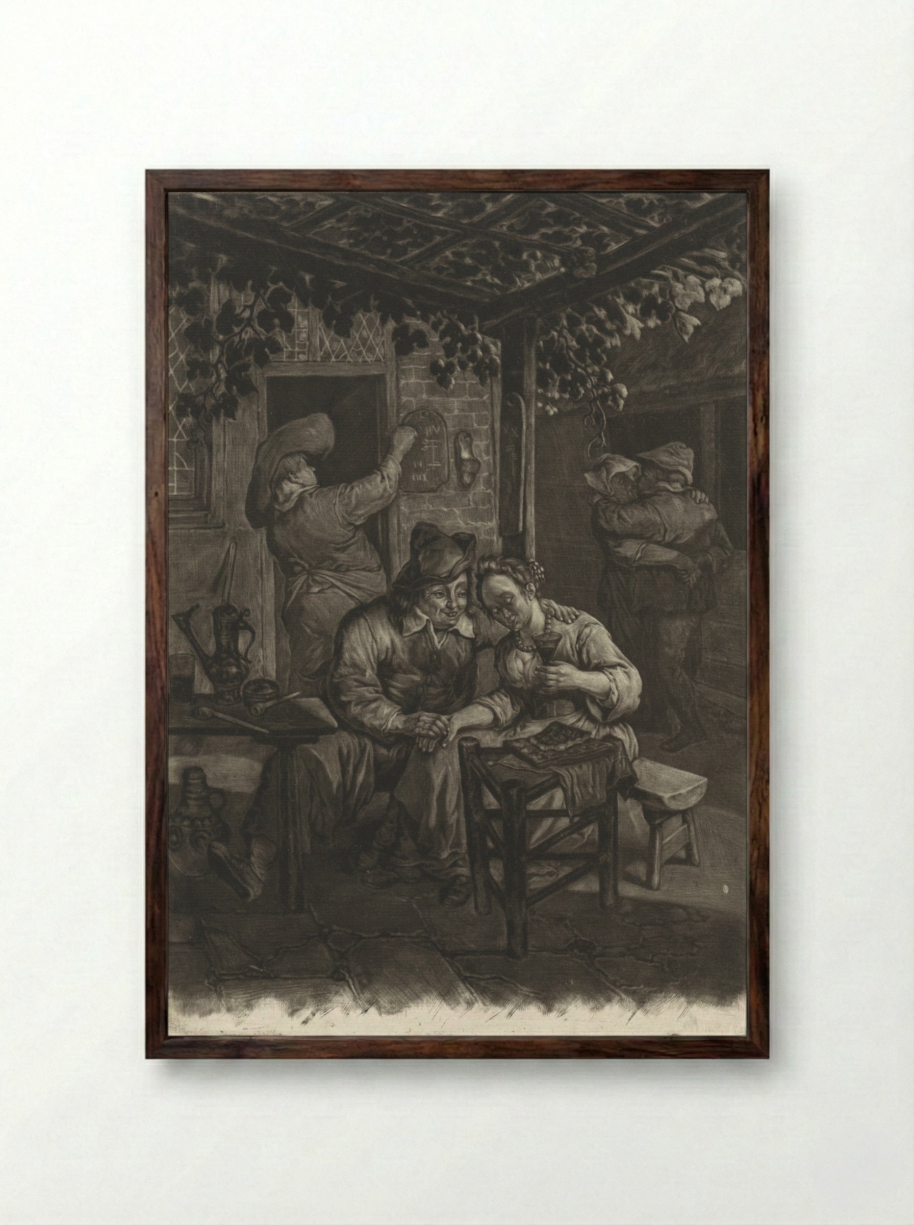 De jeugd (Youth) - Cornelis Dusart - Framed Print Dark Wood