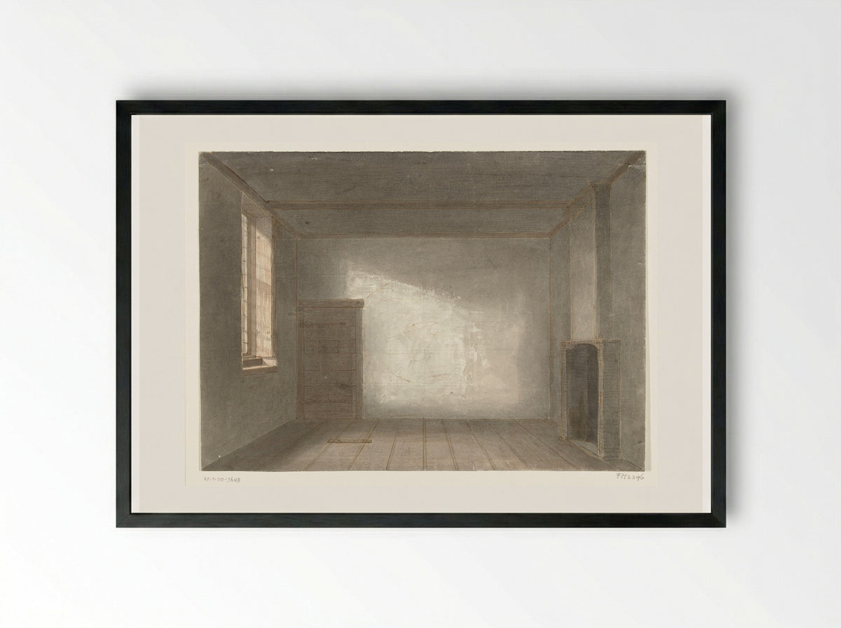 De kamer van Cornelis de Witt in de Gevangenpoort - Jacobus Ludovicus Cornet - Framed Print Black