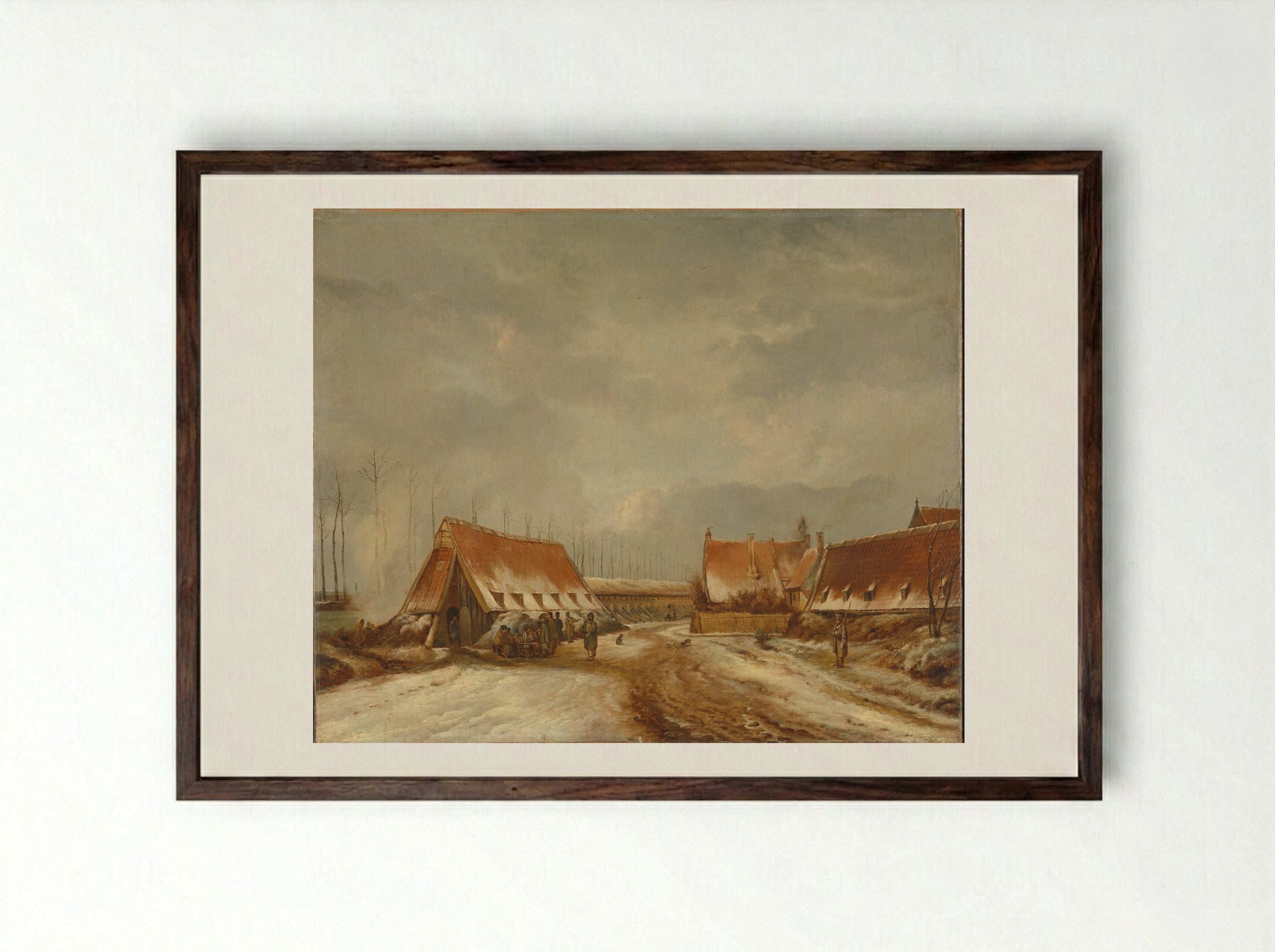 De kazematten voor Naarden, 1814 - Pieter Gerardus van Os - Framed Print Dark Wood
