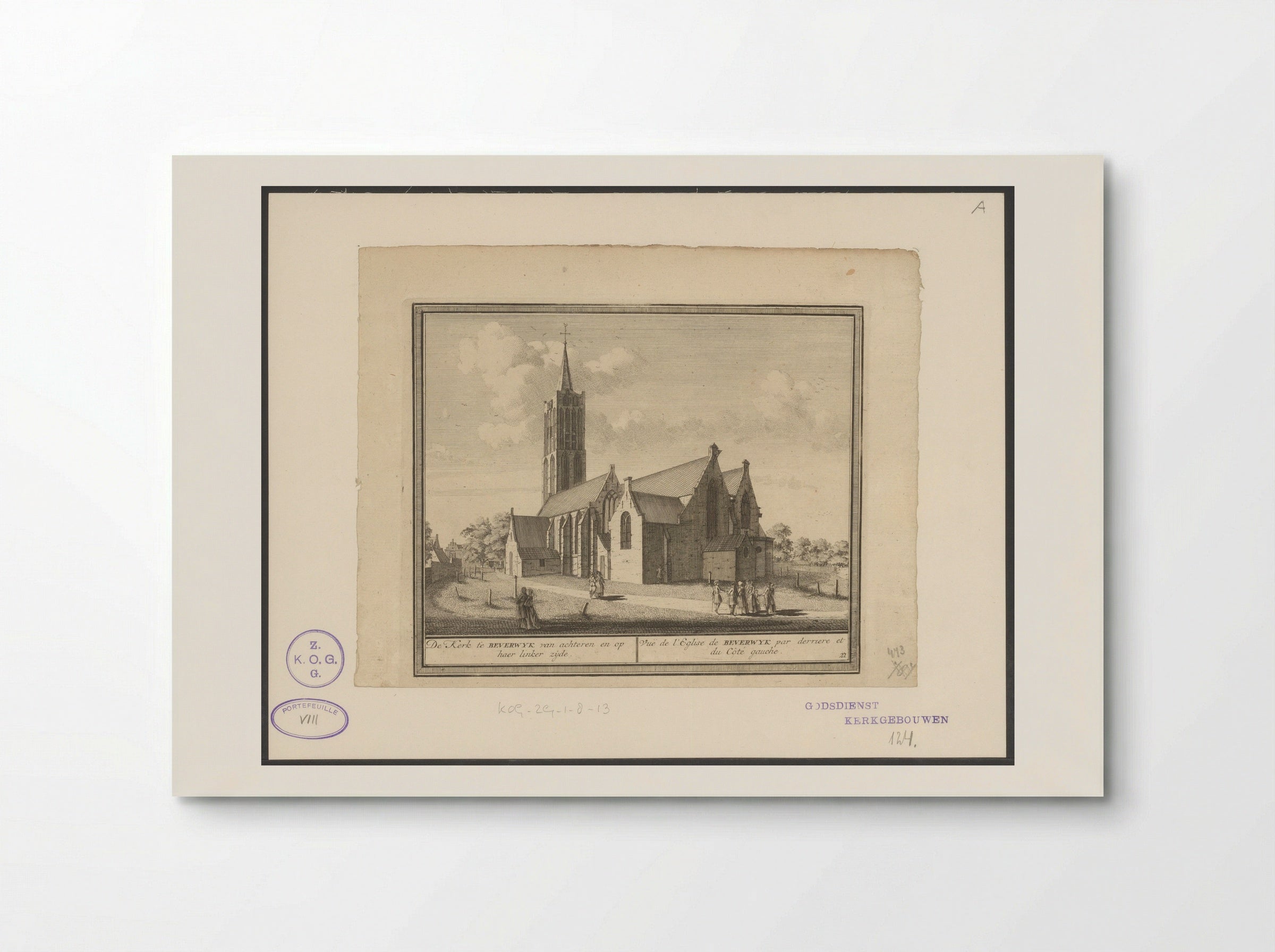 De kerk te Beverwyk van achteren en op haer linker zyde - Hendrik de Leth - Poster