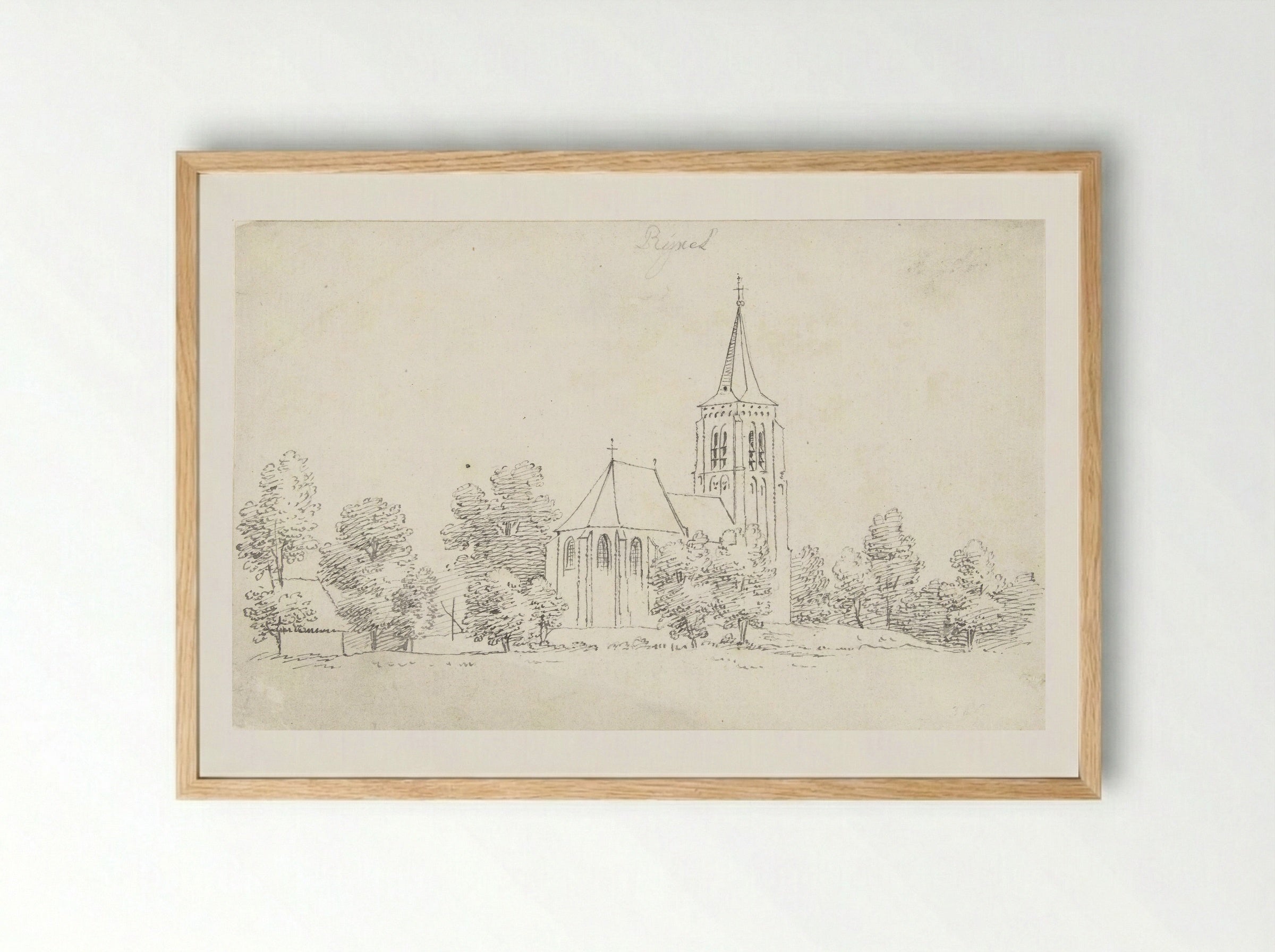De kerk te Rixtel - Cornelis Pronk - Framed Print Wood