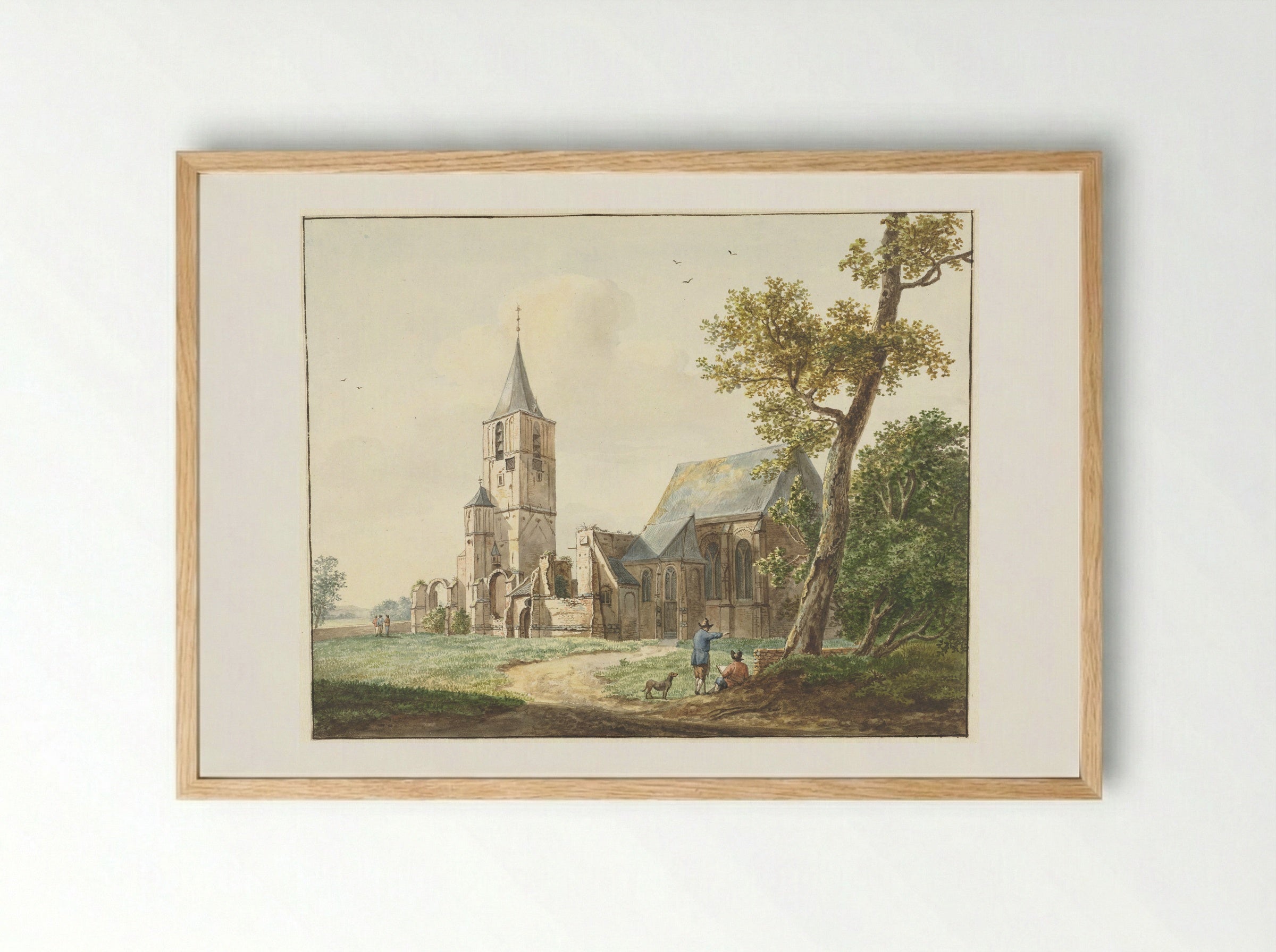De kerk te Warmond - Pieter Gerardus van Os - Framed Print Wood