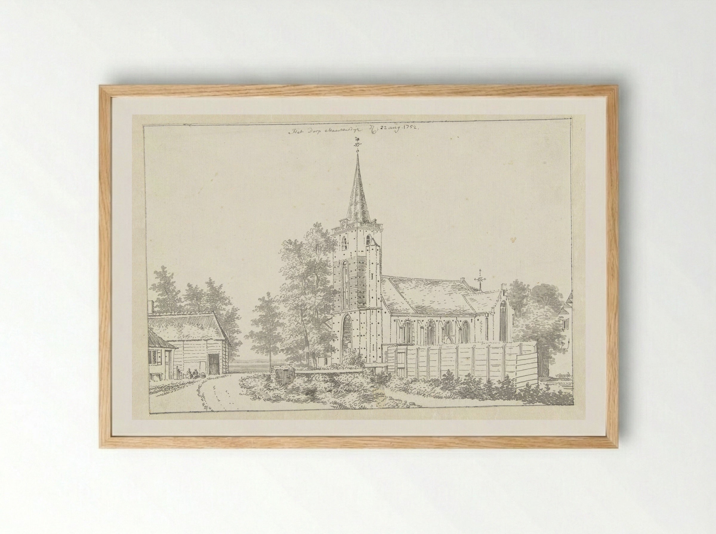 De kerk van Maartensdijk - Jan de Beijer - Framed Print Wood
