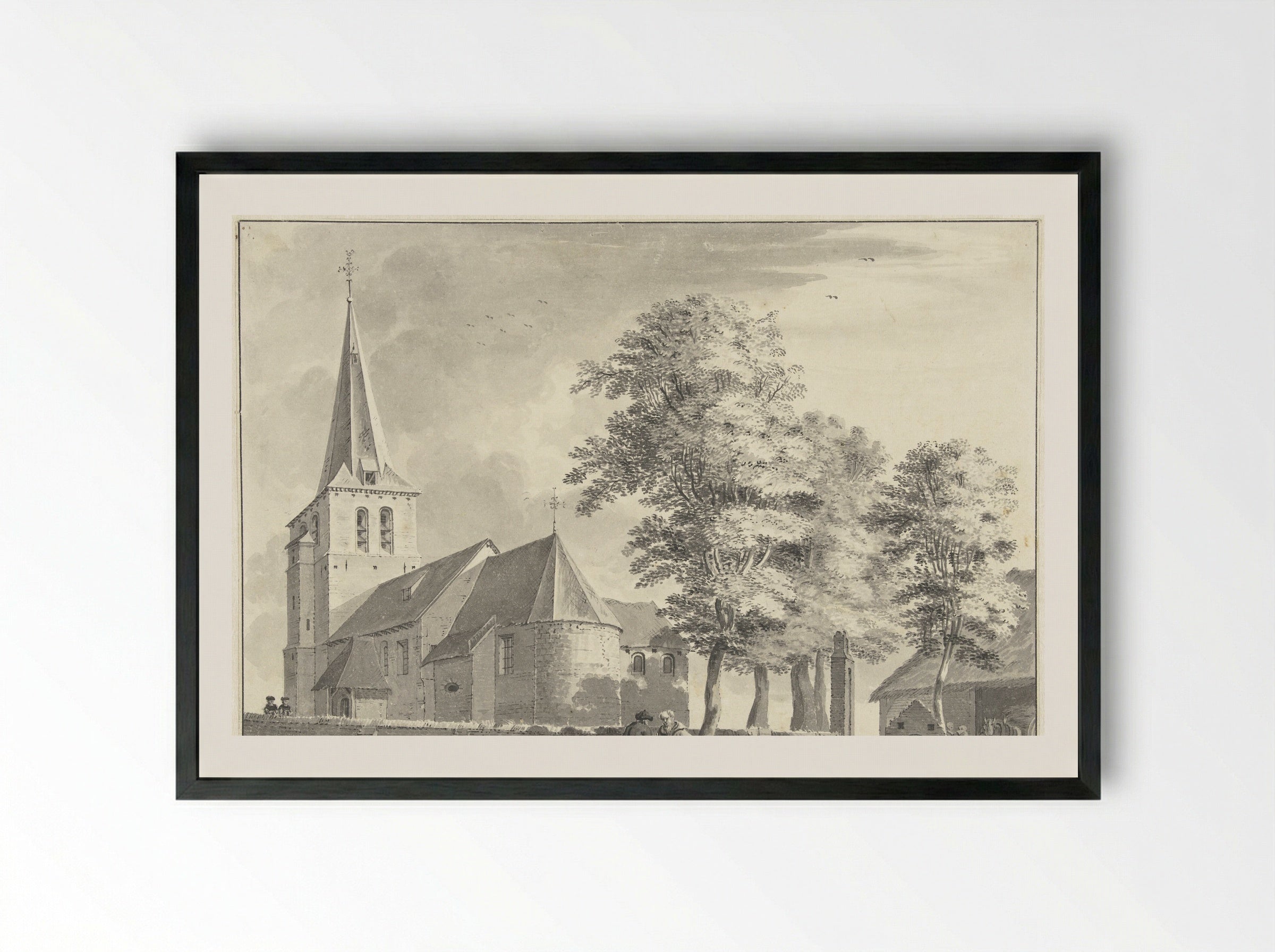 De kerk van Steinkirchen - Jan de Beijer - Framed Print Black