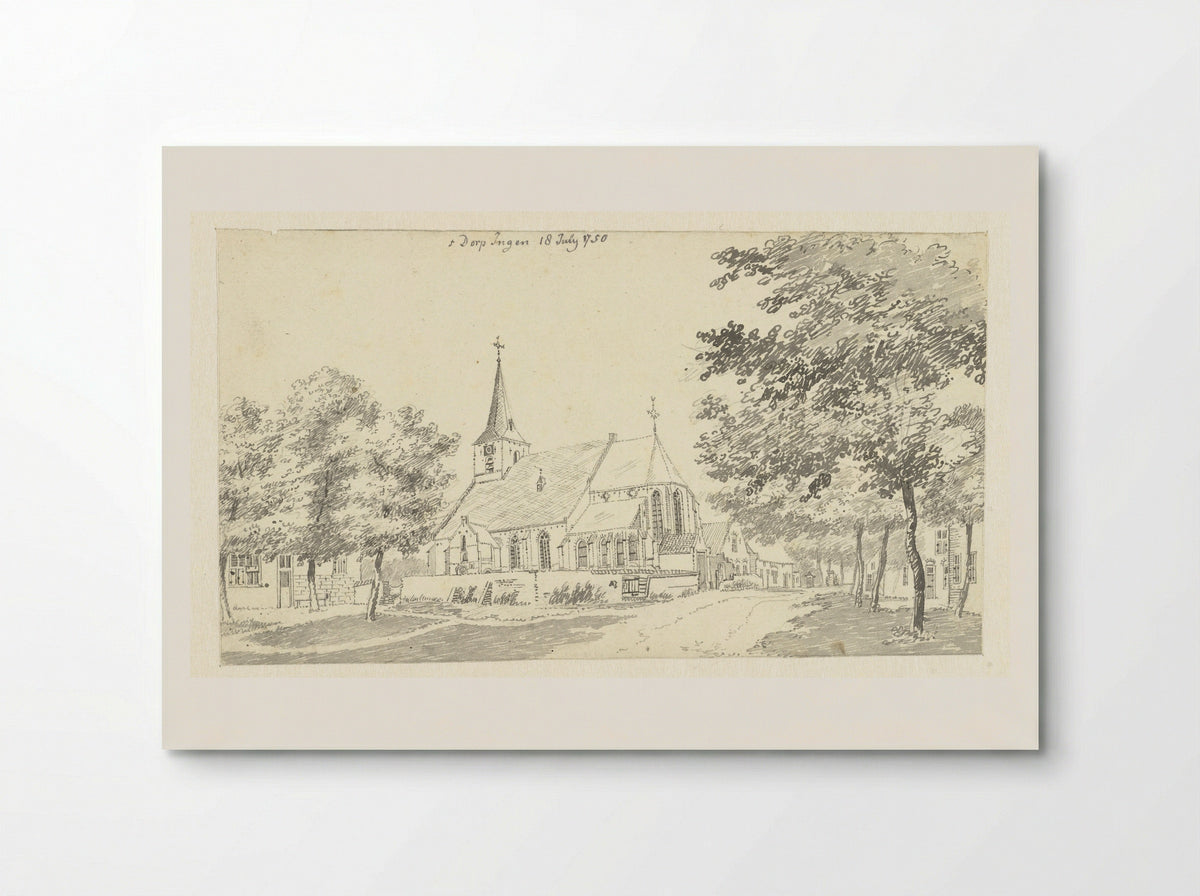 De kerk van het dorp Ingen - Jan de Beijer - Poster
